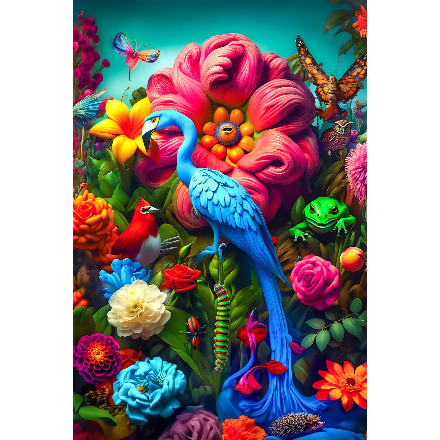 queence Acrylglasbild "Plastischer Garten Eden - Katharina Kolenda", Vögel- günstig online kaufen