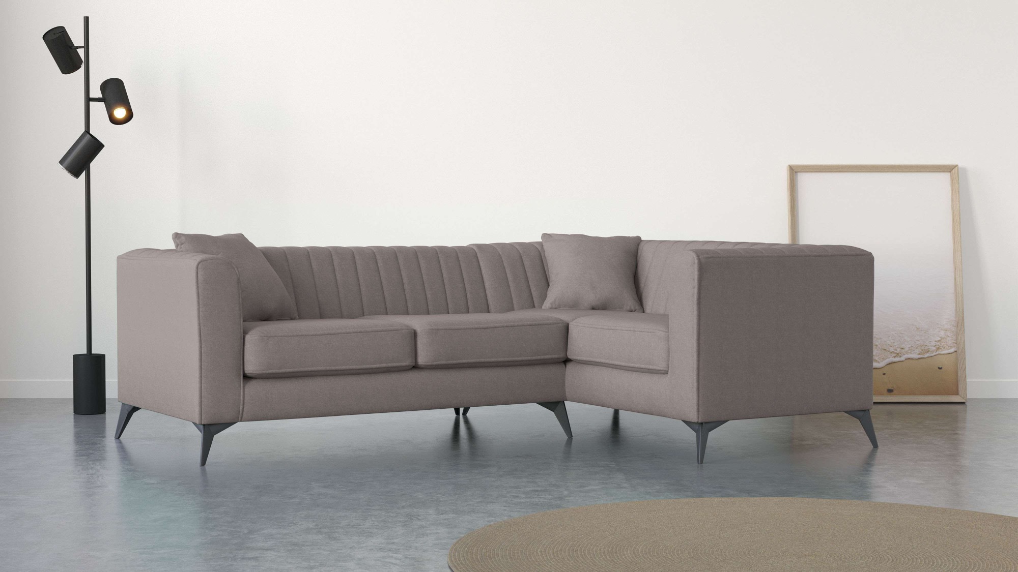 Places of Style Ecksofa "MATTHEW L-Form ideal für kleine Räume, Maße B/T/H: günstig online kaufen