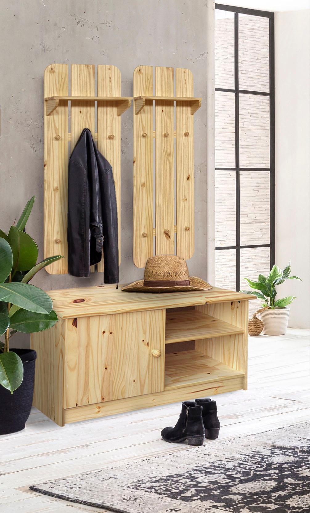 Möbilia Garderobenpaneel 1 Stk. tlg. mit sichtbarer Maserung günstig online kaufen