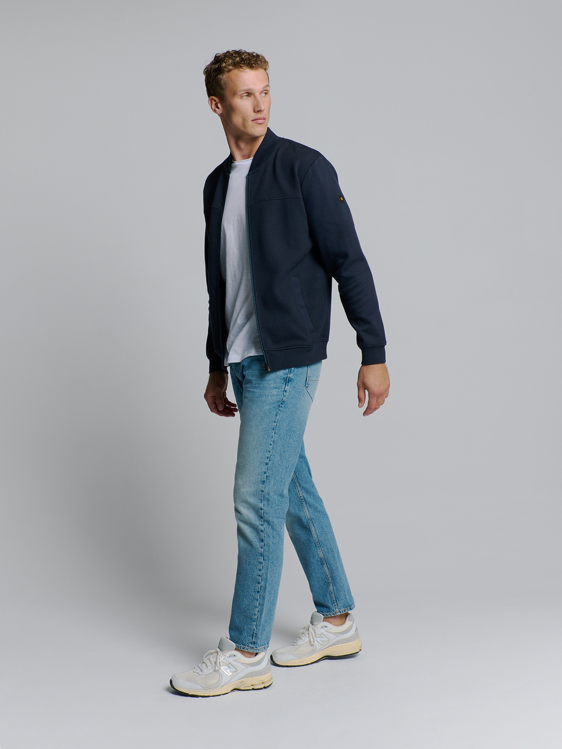 NO EXCESS Sweater »No Excess Jacquard sweatshirt mit Vollreißverschluss«