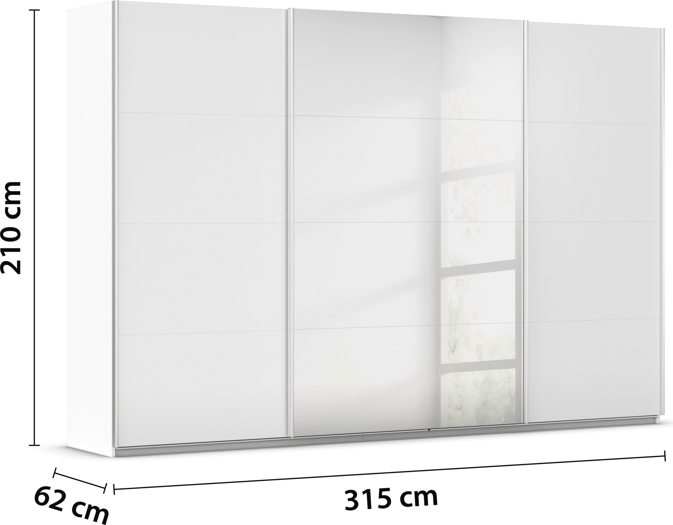 rauch Schwebetürenschrank »Kleiderschrank Schrank Garderobe AGORDO«, Top Innenausstattung, in 4 Breiten und 2 Höhen MADE IN GERMANY