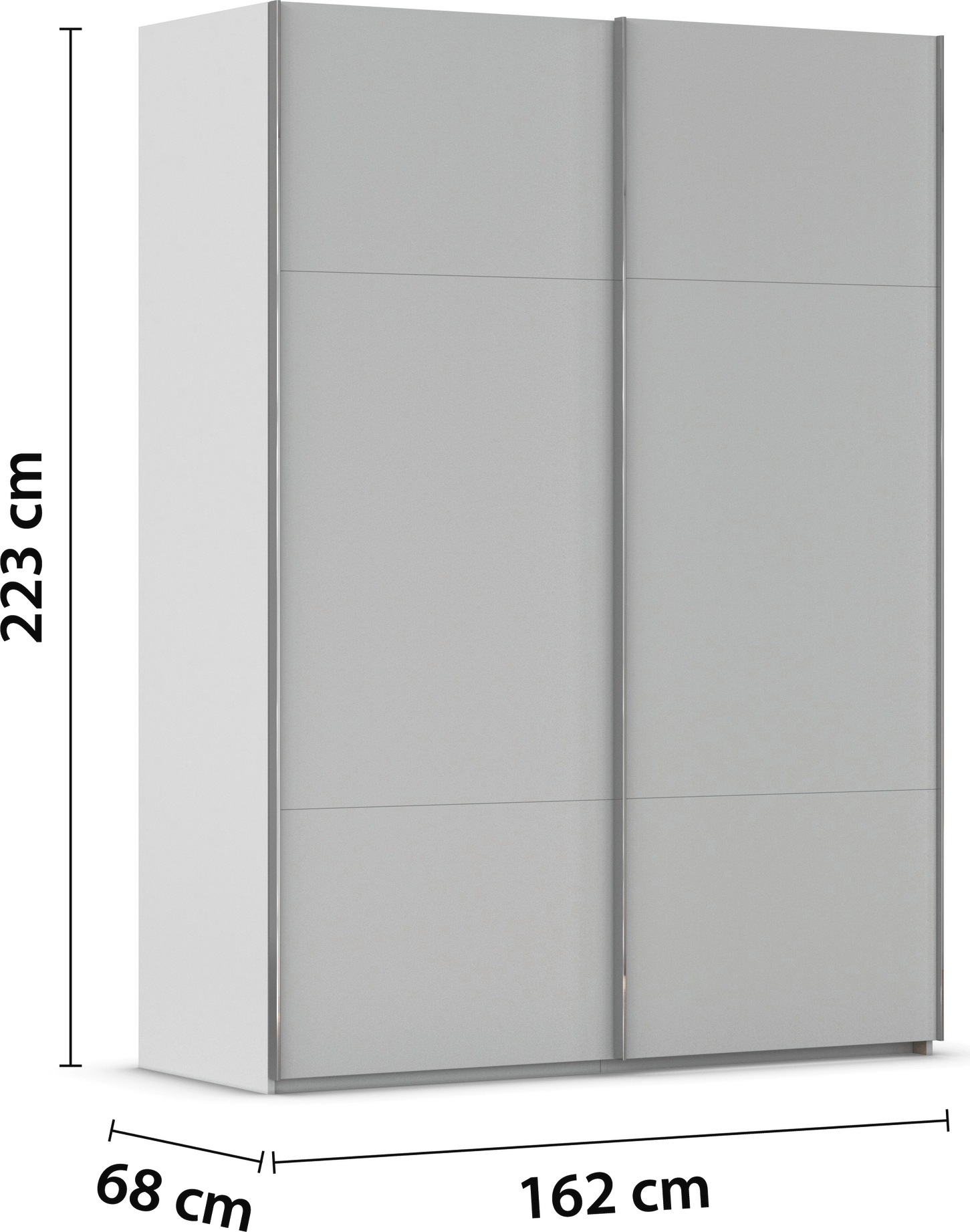 rauch Schwebetürenschrank »Kleiderschrank Schrank Garderobe Schlafzimmerschrank CONTIDO«, (in 3 verschiedenen Ausstattungen BASIC/CLASSIC/PREMIUM), aus hochwertigem Material in 6 Breiten 2 Griff-Farben MADE IN GERMANY