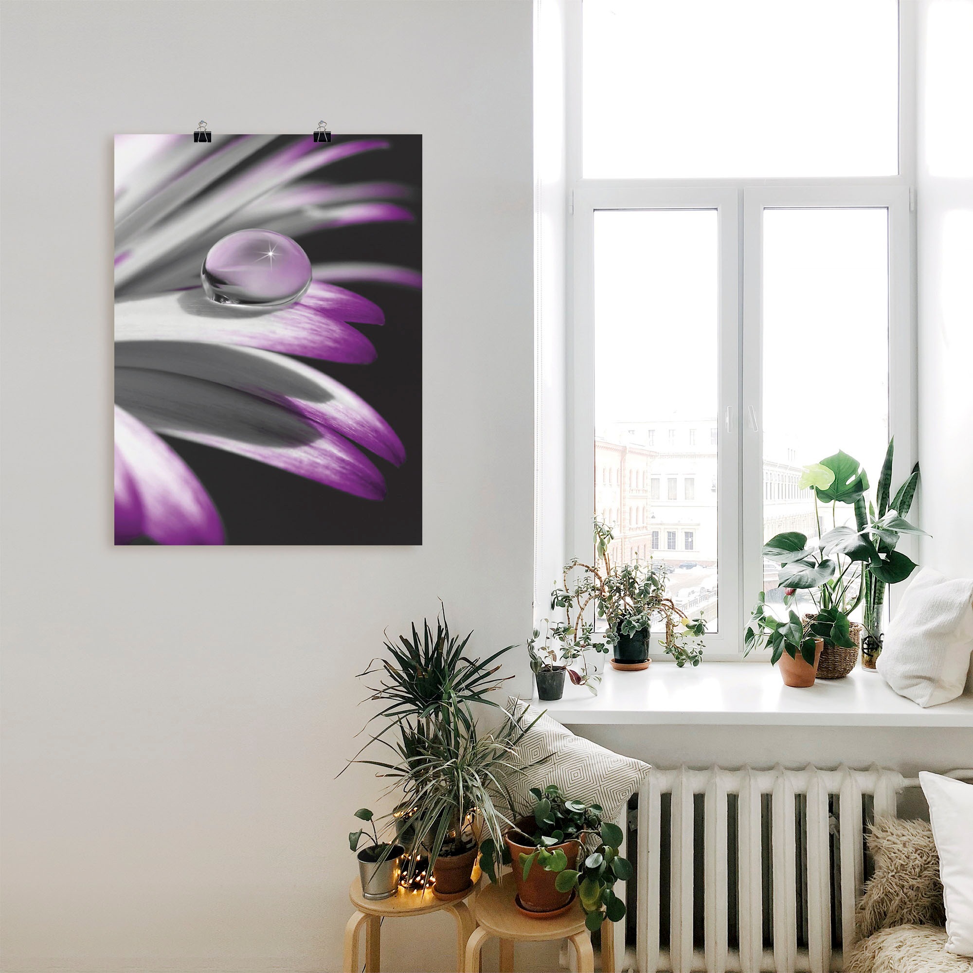 Artland Wandbild "Tropfen", Blumen, (1 St.), als Leinwandbild, Poster, Wand günstig online kaufen