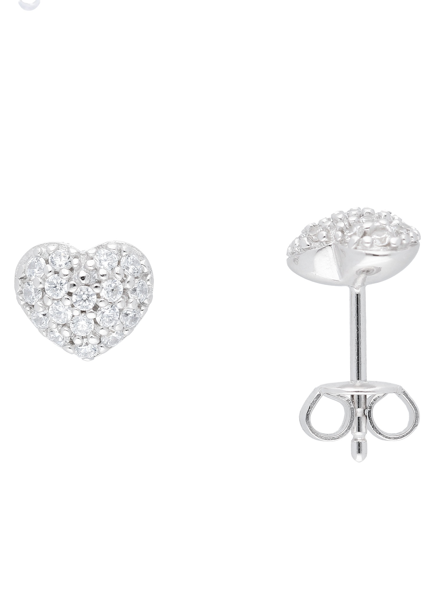 Adelia´s Paar Ohrhänger »925 Silber Damen Herz« mit Ohrringe Zirkonia Silberschmuck Ohrstecker für