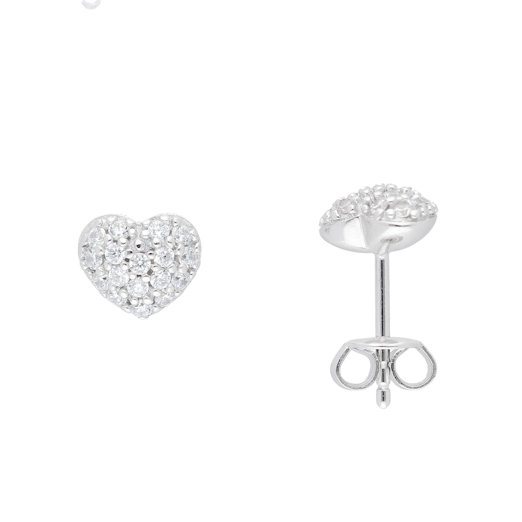 Adelia´s Paar Ohrhänger »925 Silber Ohrringe Ohrstecker Herz« mit Zirkonia  Silberschmuck für Damen