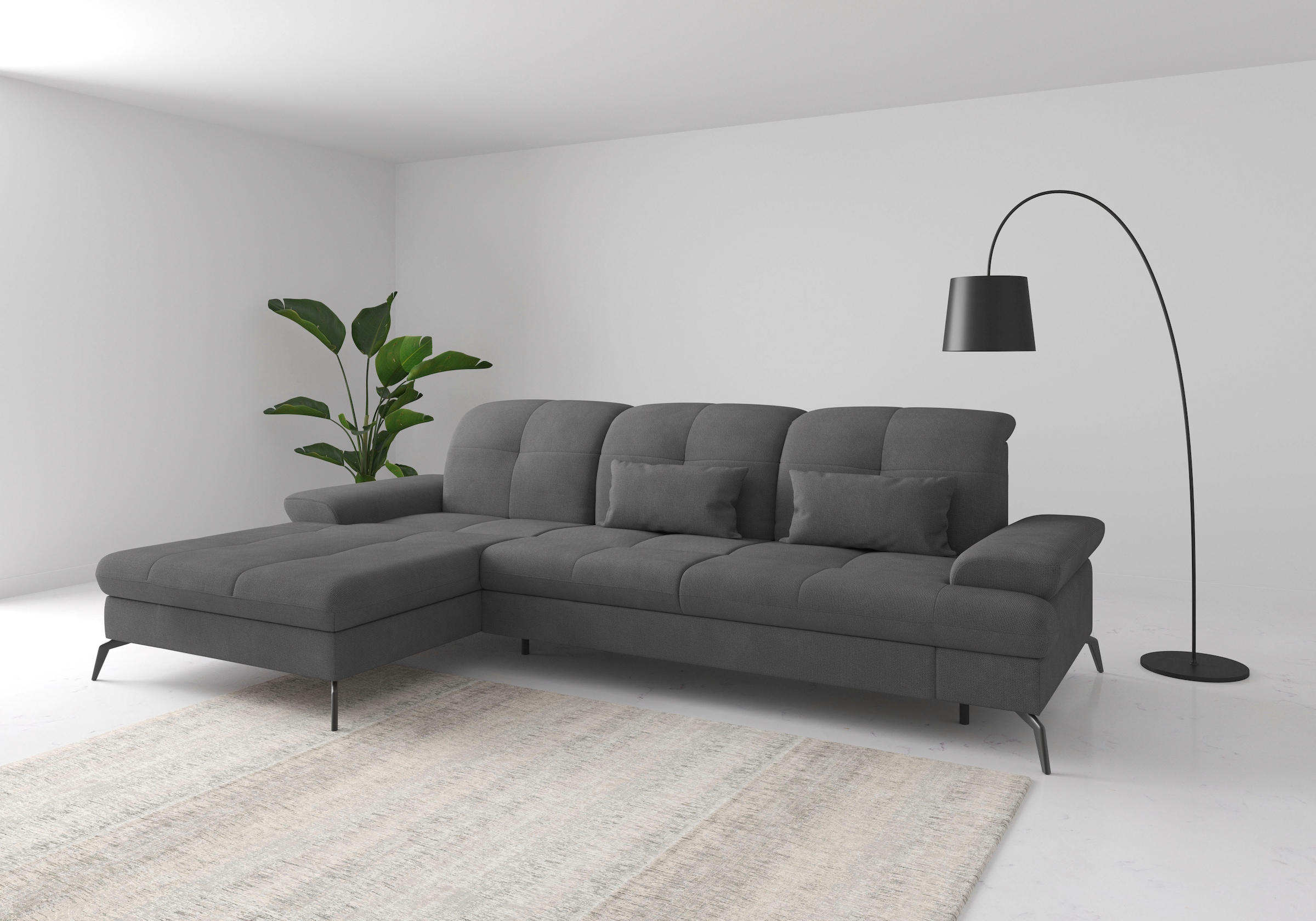 sit&more Ecksofa "Amica, L-Form, inkl. Sitztiefenverstellung & Armteilverstellung" wahlweise mit Schlaffunktion, Bettkasten und Kopfteilverstellung