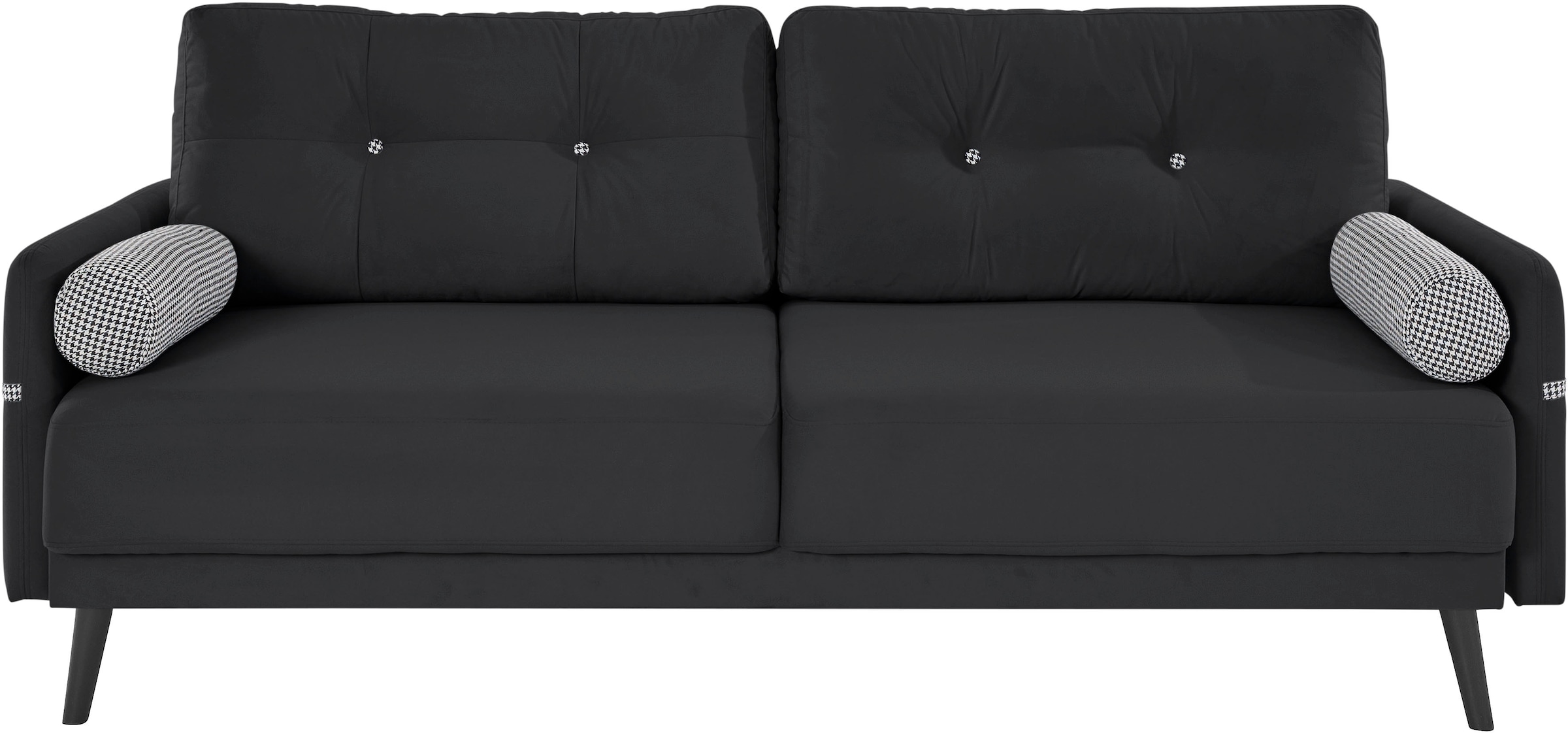 INOSIGN Schlafsofa, incl. Bettfunktion und Bettkasten, Seitentache im Armteil, Federkern