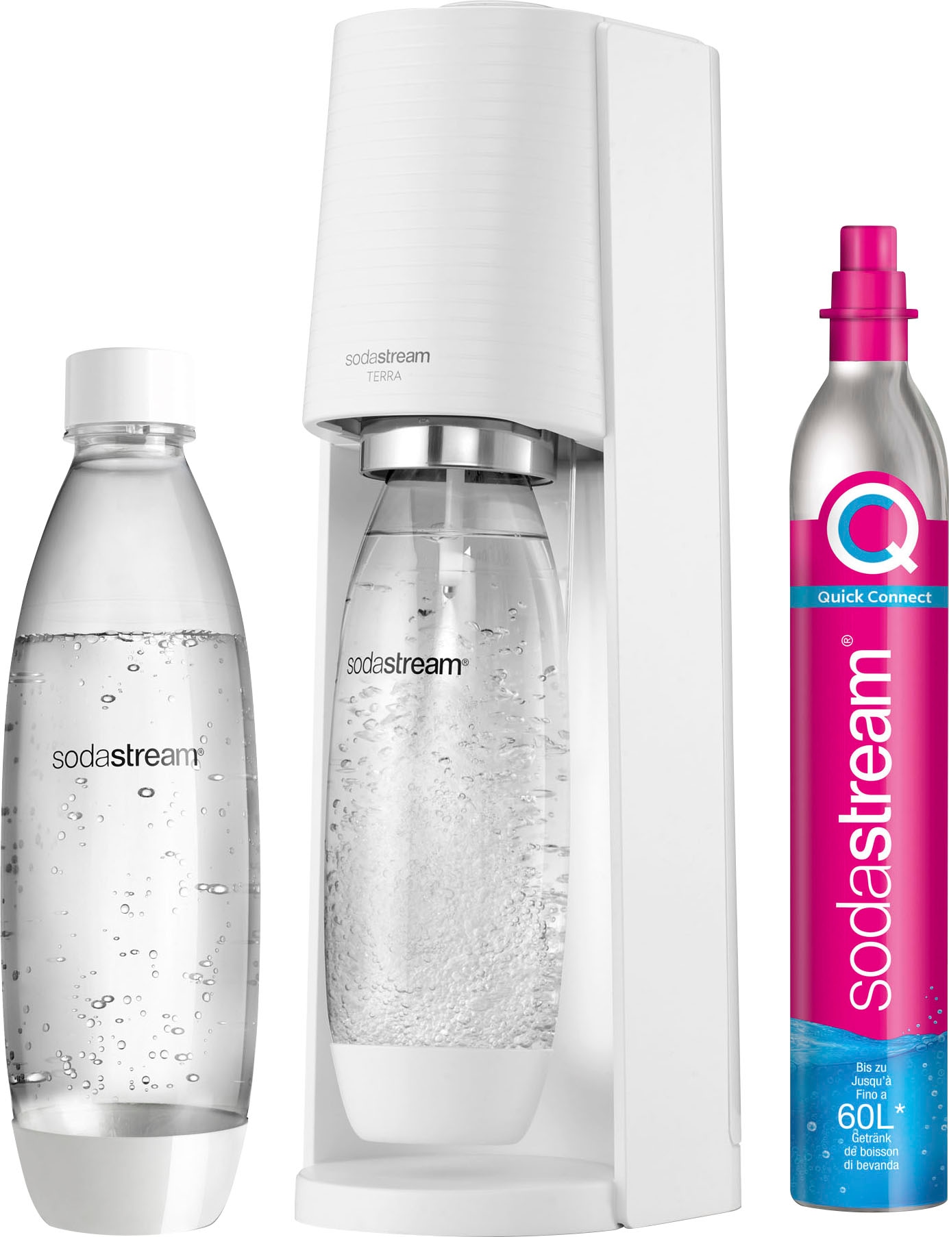 Wassersprudler SodaStream 1x | 1L CO2-Zylinder Rechnung inkl. »TERRA«, Kunststoff-Flasche 1x BAUR CQC, spülmaschinenfeste per