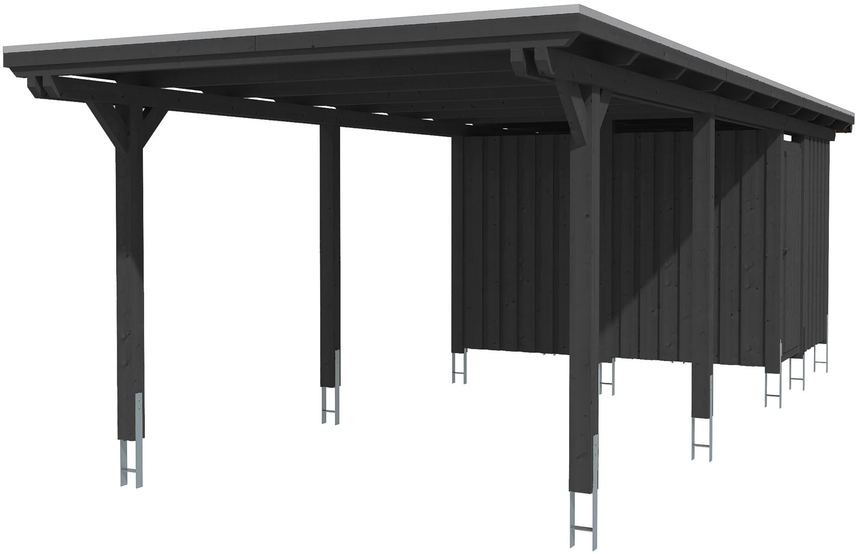 Einzelcarport SKANHOLZ, grau, Carports, "Emsland"