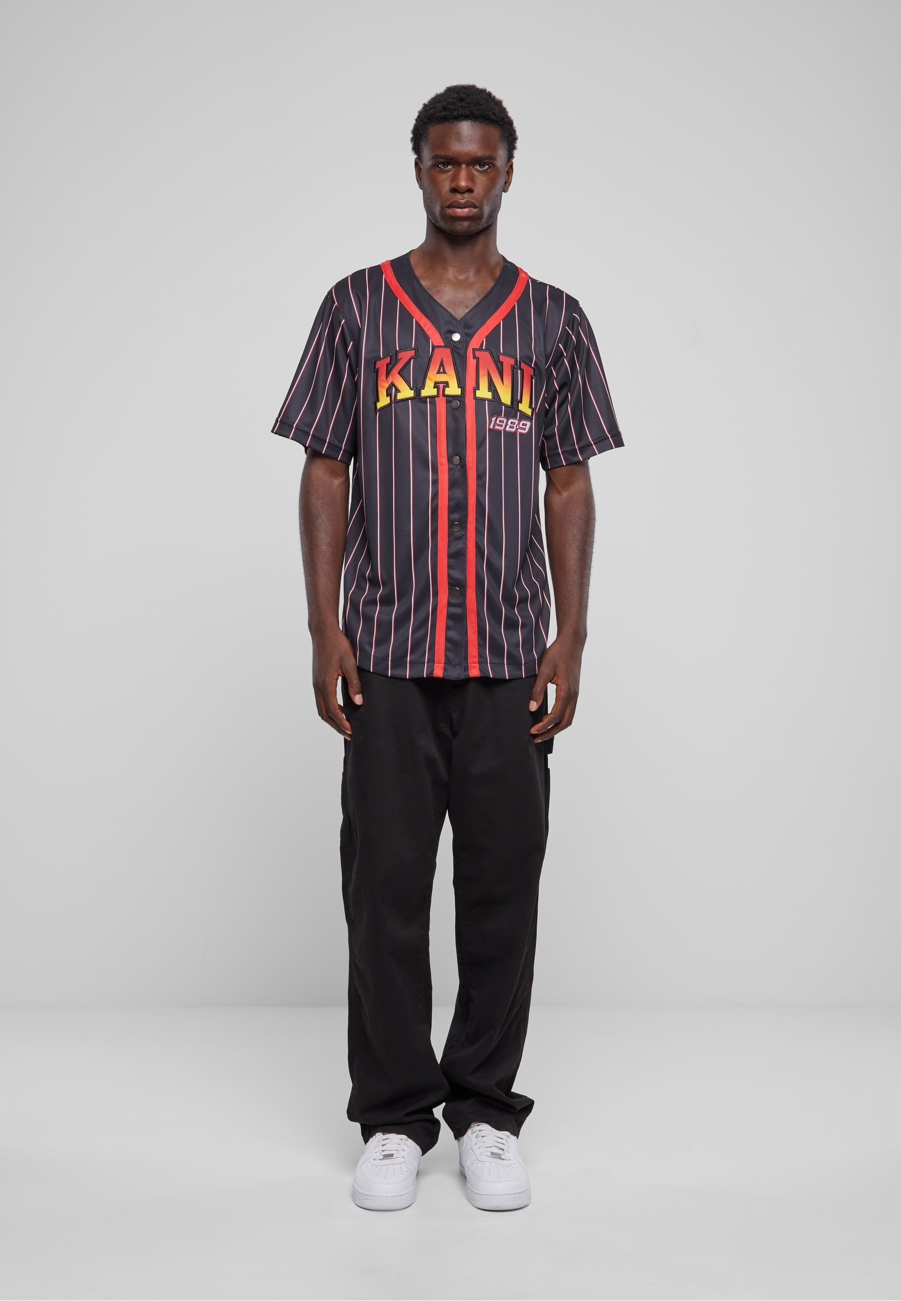Karl Kani T-Shirt »Karl Kani Herren KM233-003-1 KK Serif Pinstripe Baseball Shirt«, (1 tlg.)