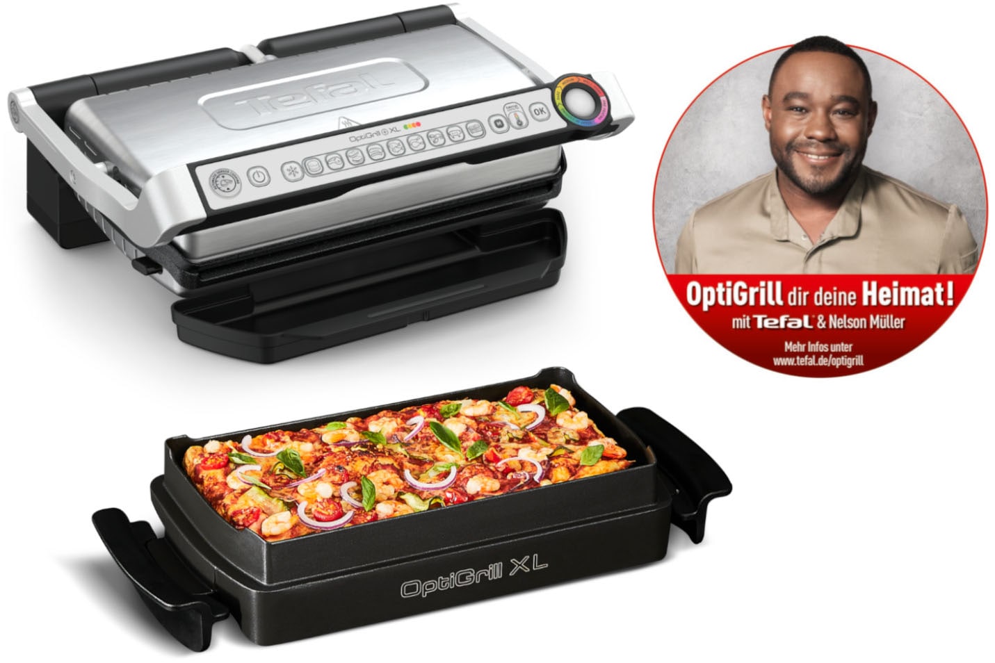 Tefal Kontaktgrill "OptiGrill+ XL inkl. Backschale, manueller Modus mit 4 T günstig online kaufen