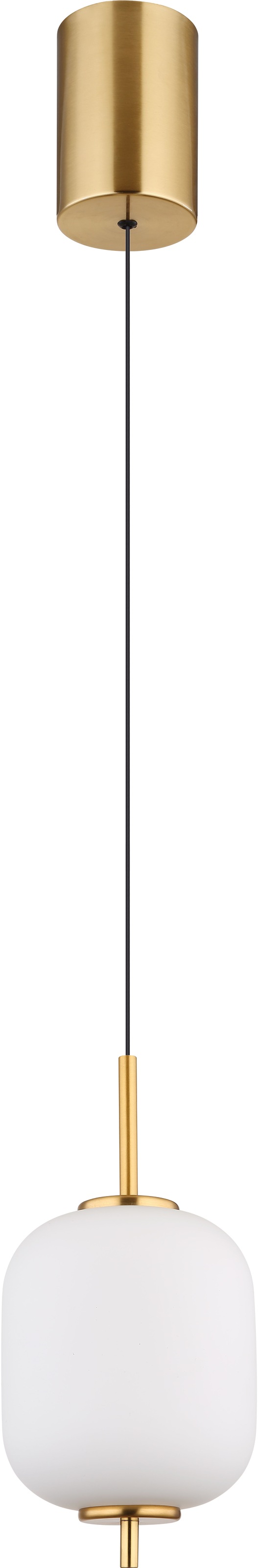 GLOBO LIGHTING LED Pendelleuchte »EWALD«, Leuchtmittel LED-Modul | LED fest integriert, Hängelampe/Hängeleuchte/Glas opal/höhenverstellbar/messingfarben