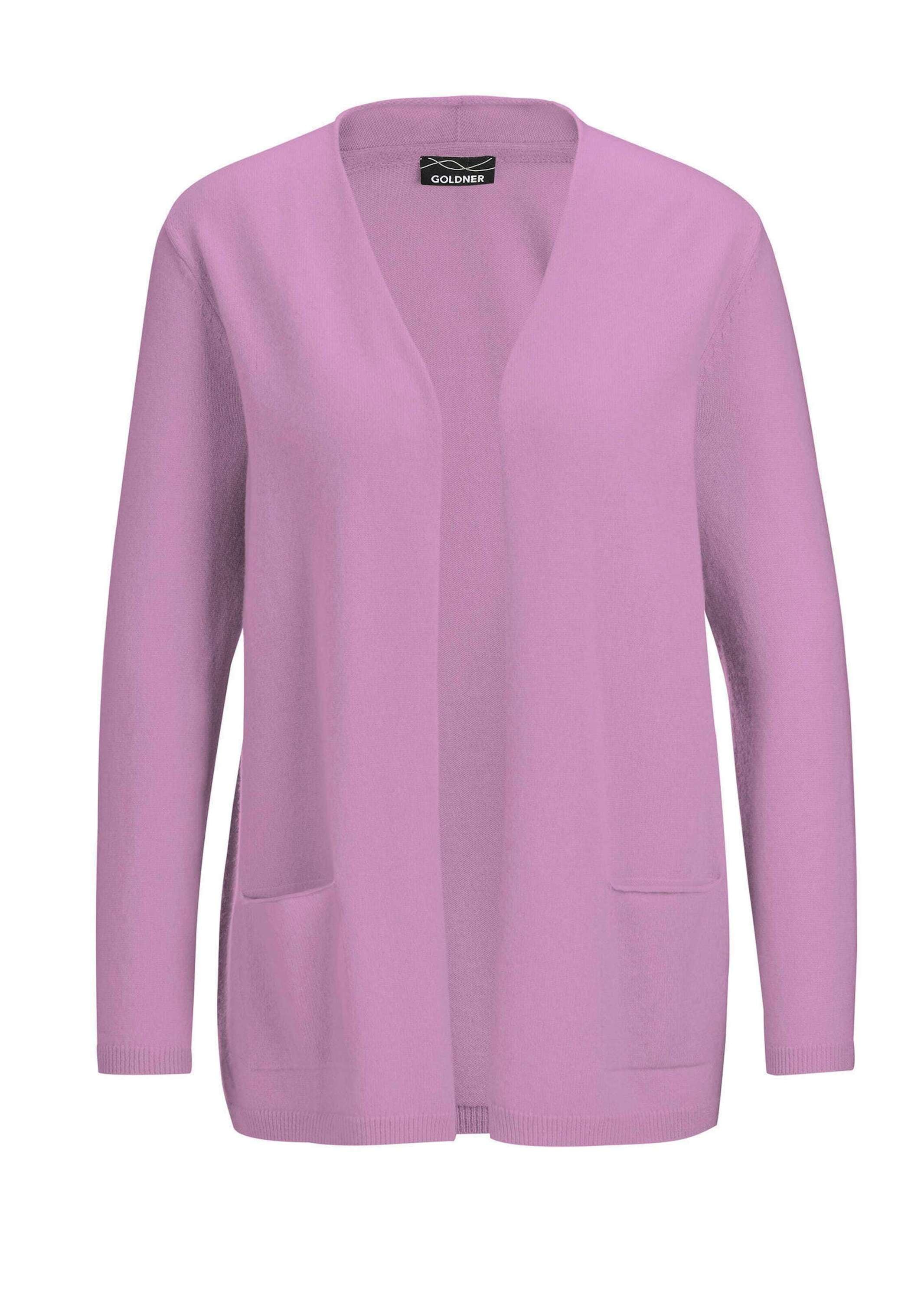 GOLDNER "Cardigan in langer offener Form" Aufwendig in Form gestrickt