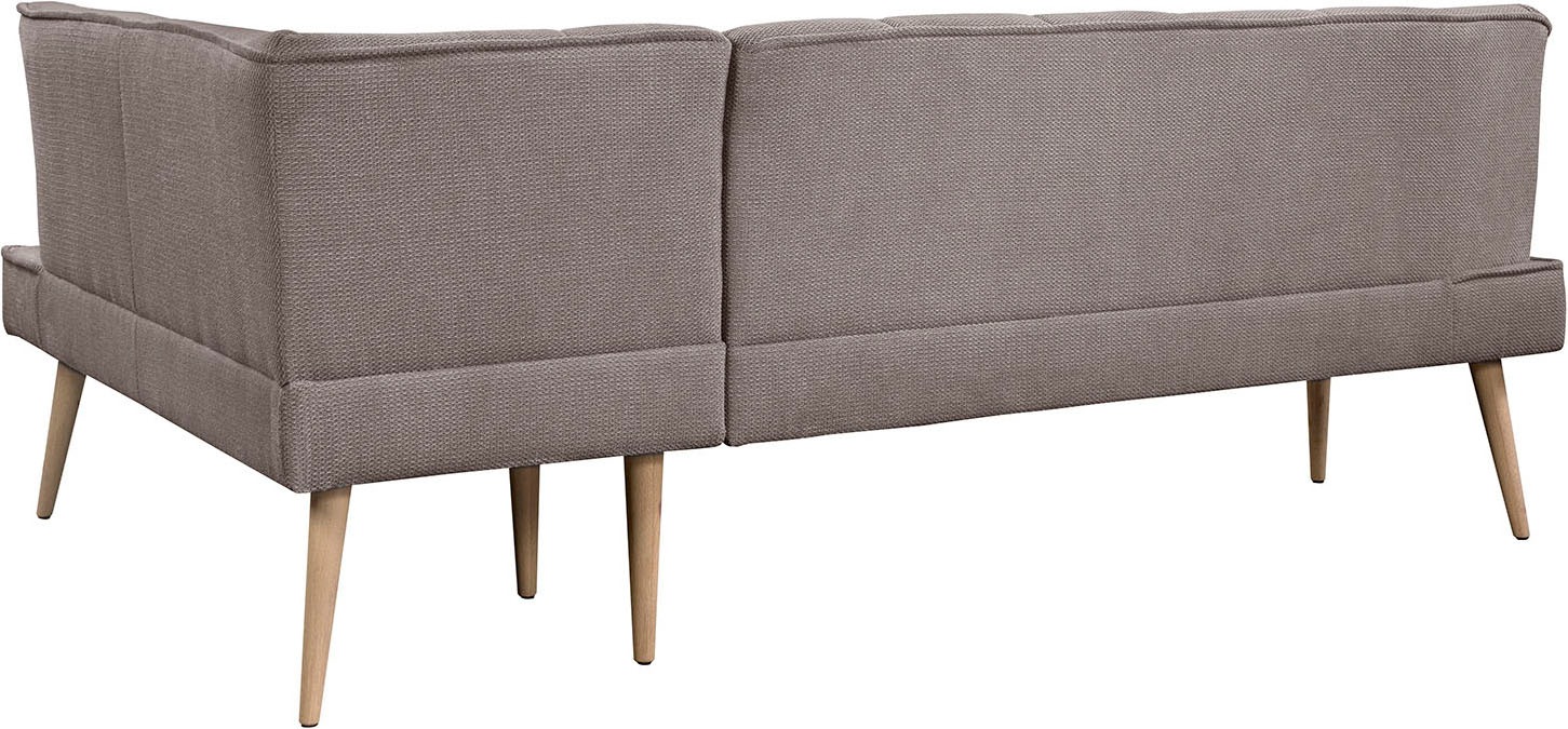 Eckbank EXXPO - SOFA FASHION "Latte", latte, B:234cm H:95cm T:156cm, 94% PES, 6% NY, Sitzbänke, Eckbank, moderne Sitz- und Rückensteppung, bequem und elegant, hoher Holzfuß 3
