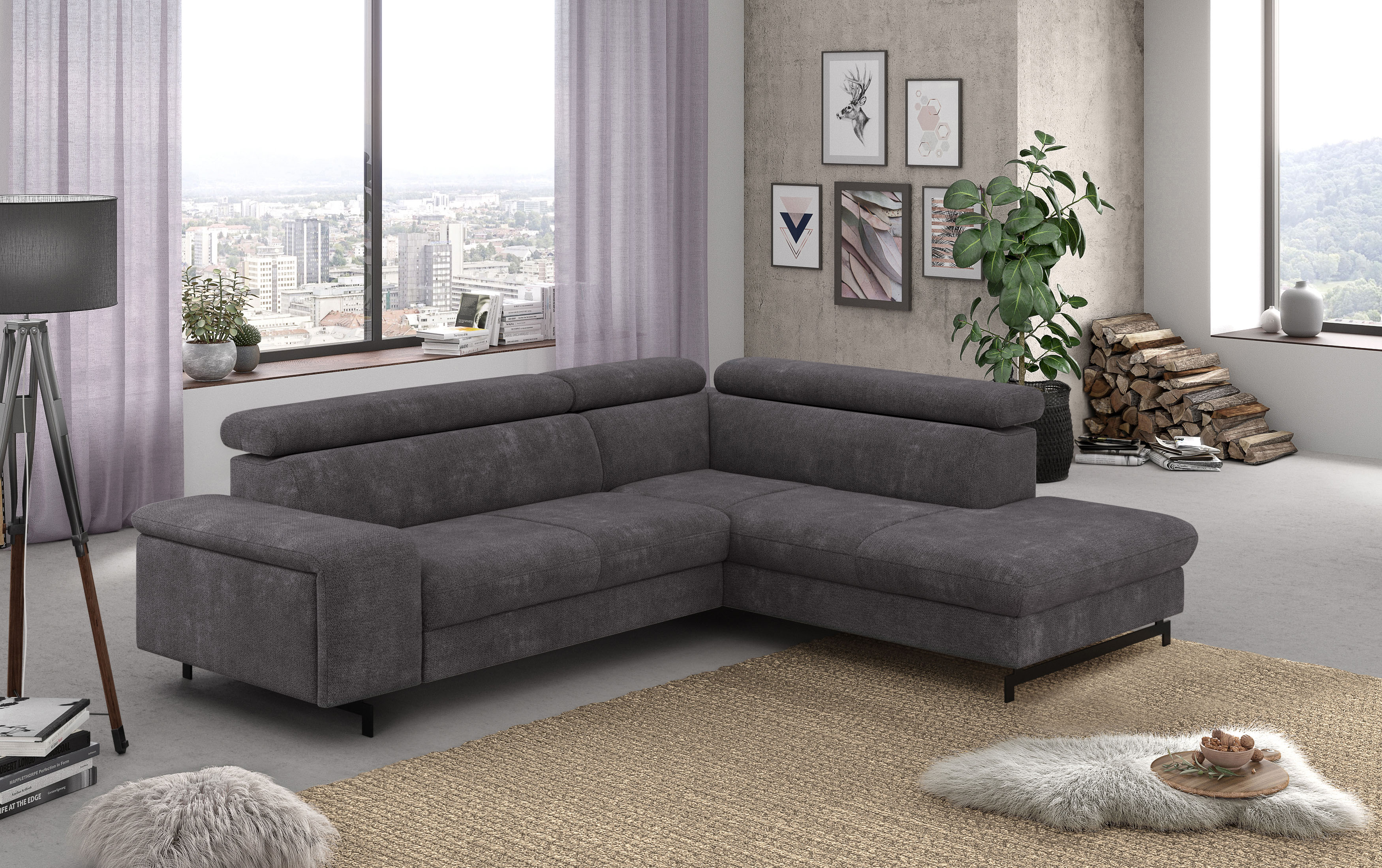 COTTA Ecksofa "Emma L-Form, B: 262 cm" mit Kopfteilverstellung, optional Schlaffunktion & Bettkasten