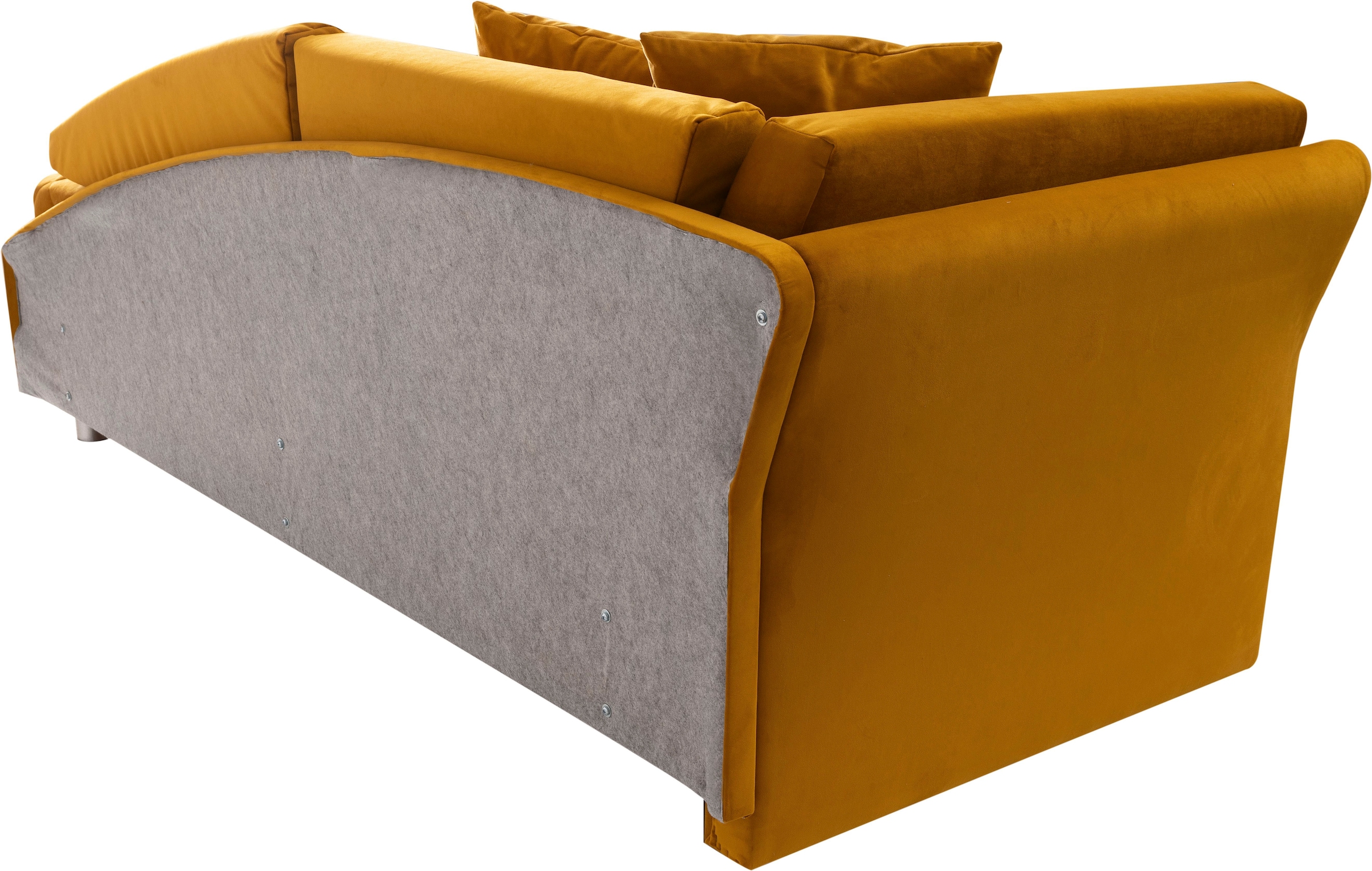alina Schlafsofa, Bettkasten, Zierkissen-Set aus: 2 Stk. 40x40cm, 1 Stk. 30x30cm