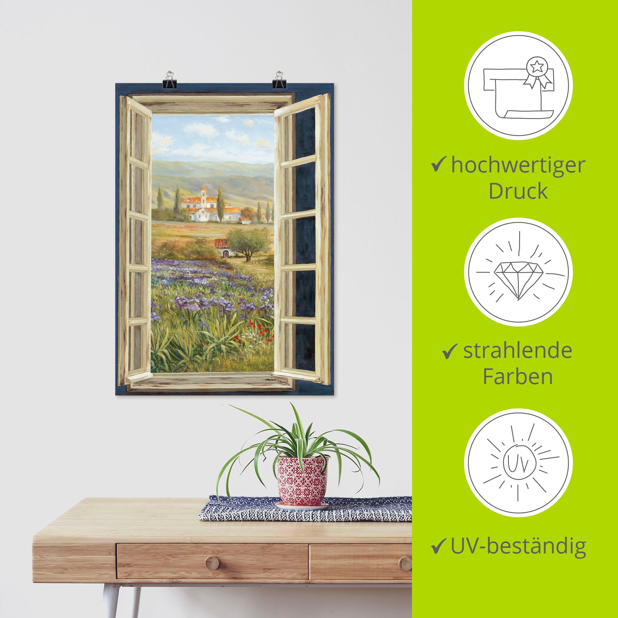 Artland »Provence Fensterblick« Bilder von Europa 1 Stk. tlg. ohne Rahmen