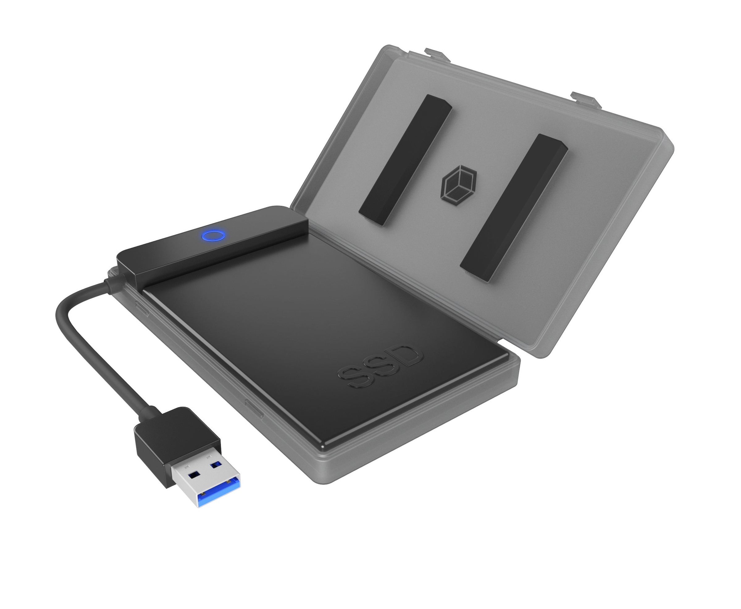 Festplatten-Gehäuse »ext. 2.5 SATA Gehäuse, USB 3.2 Gen 1, Werkzeuglos, Kunststoff, schwarz«