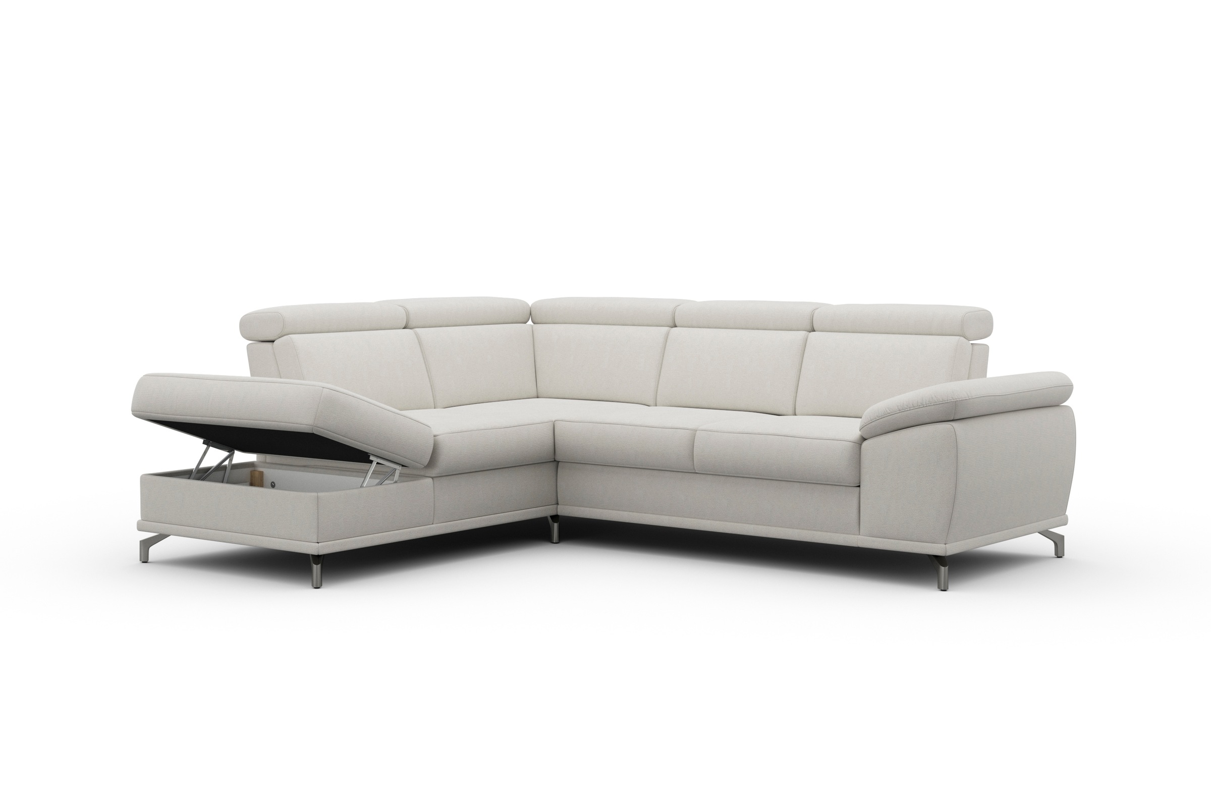sit&more Ecksofa »Cabrio L-Form, mit Sitztiefenverstellung, Arm- und Kopfteilverstellung«, 3 Nierenkissen, Federkern, optional Bettfunktion und Stauraum