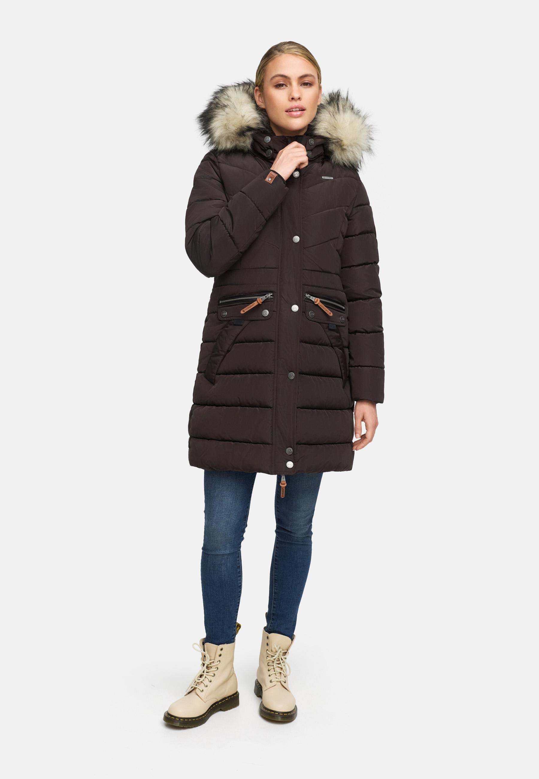 Navahoo Steppmantel »Paula«, stylischer Winter Parka m. edlem Fellimitat