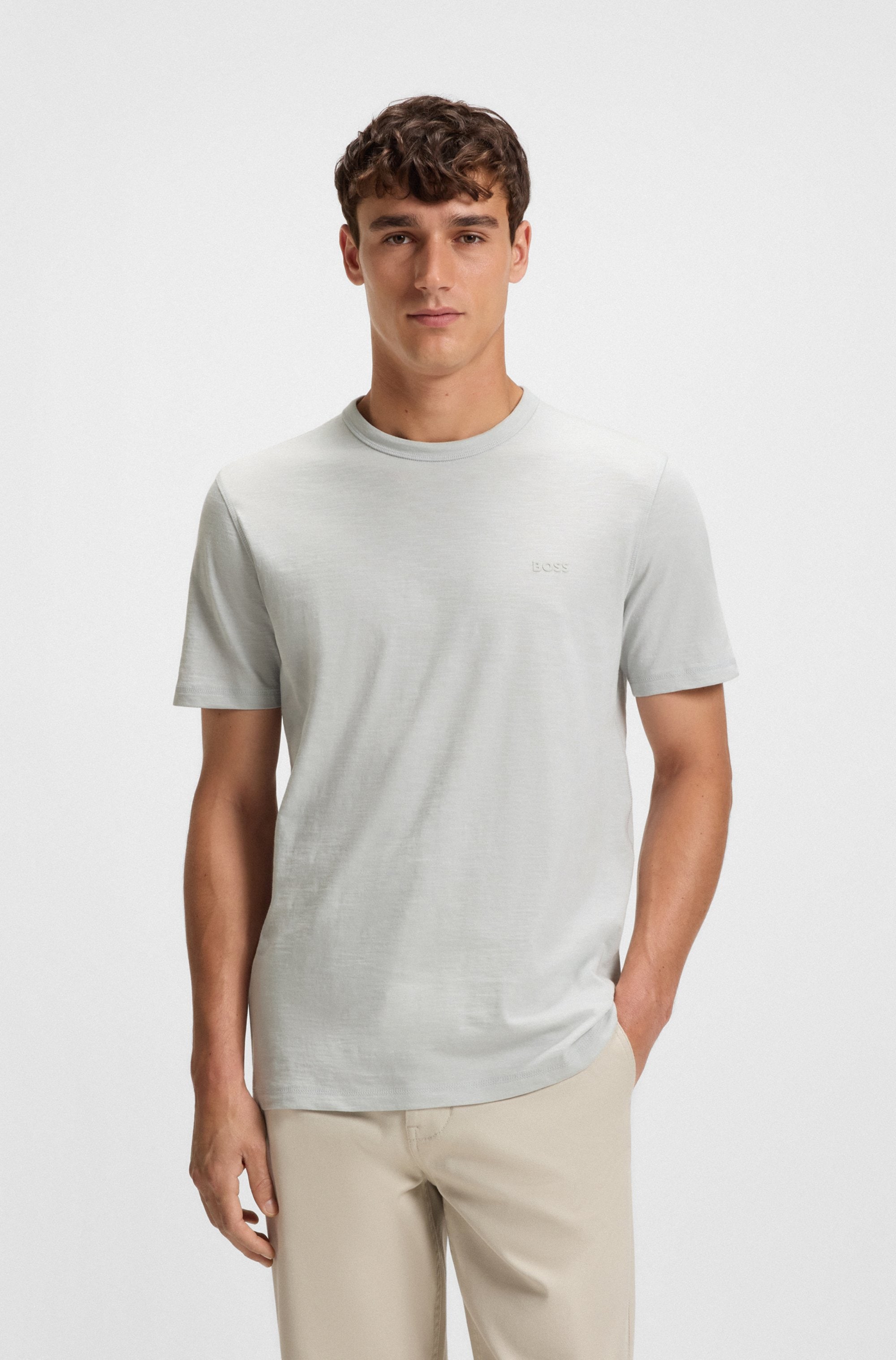 BOSS ORANGE T-Shirt "Tegood Regular Fit" 100% Baumwolle Logo on Chest Rundhals