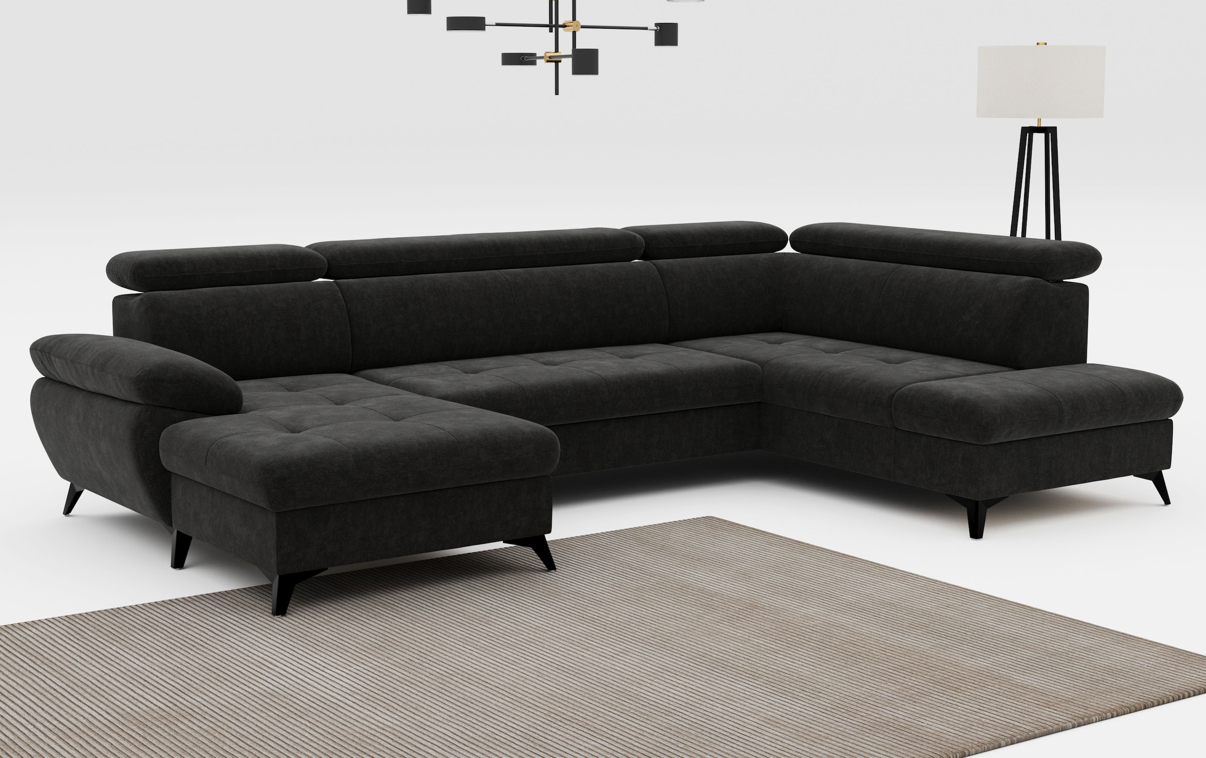 COTTA Wohnlandschaft "Hudson" mit Kopfteilverstellung, optional Schlaffunktion & Bettkasten
