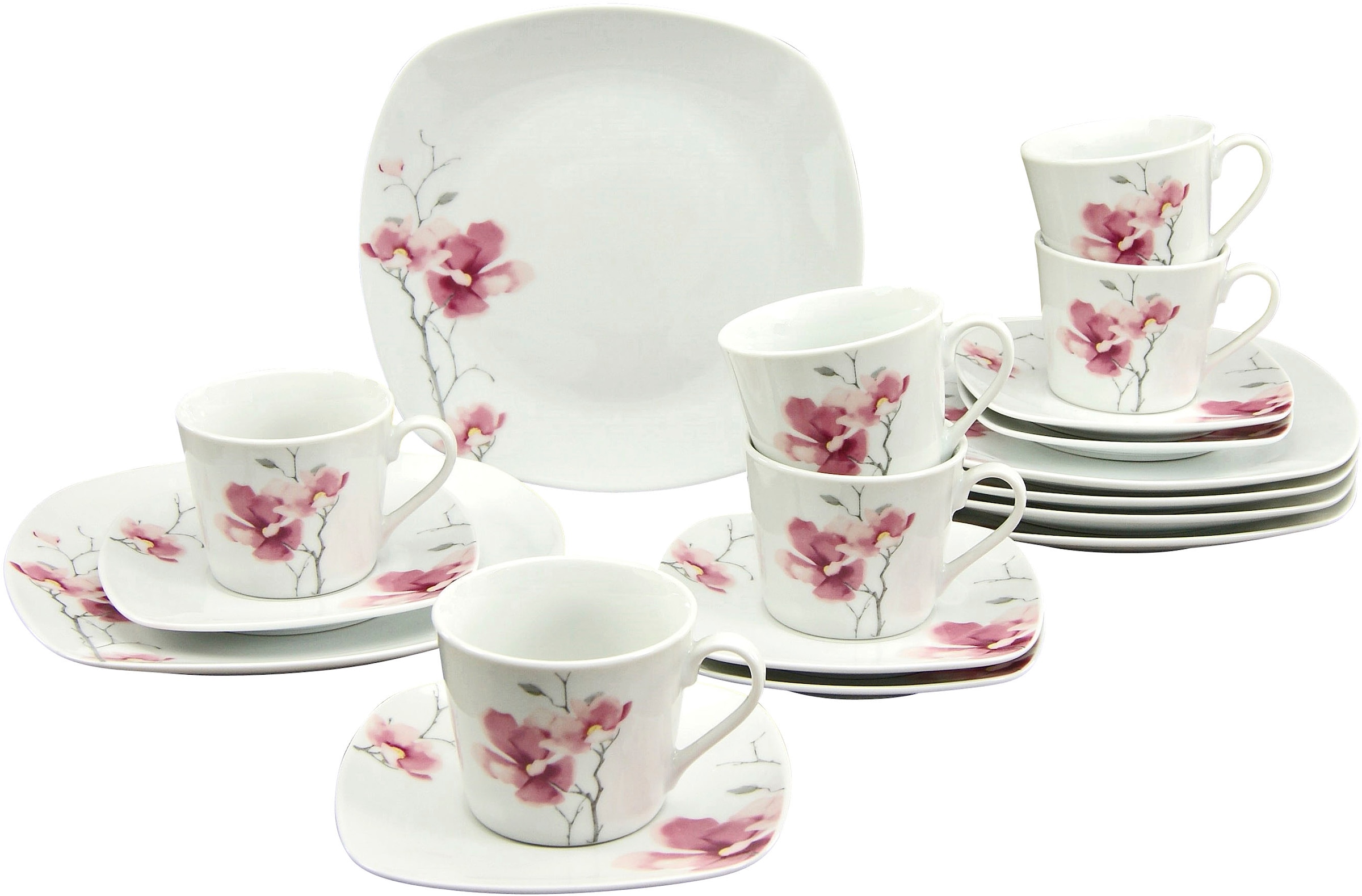 CreaTable Kaffeeservice "Amelie Aiko, Kaffee-Service 18-tlg" Blumendekor günstig online kaufen