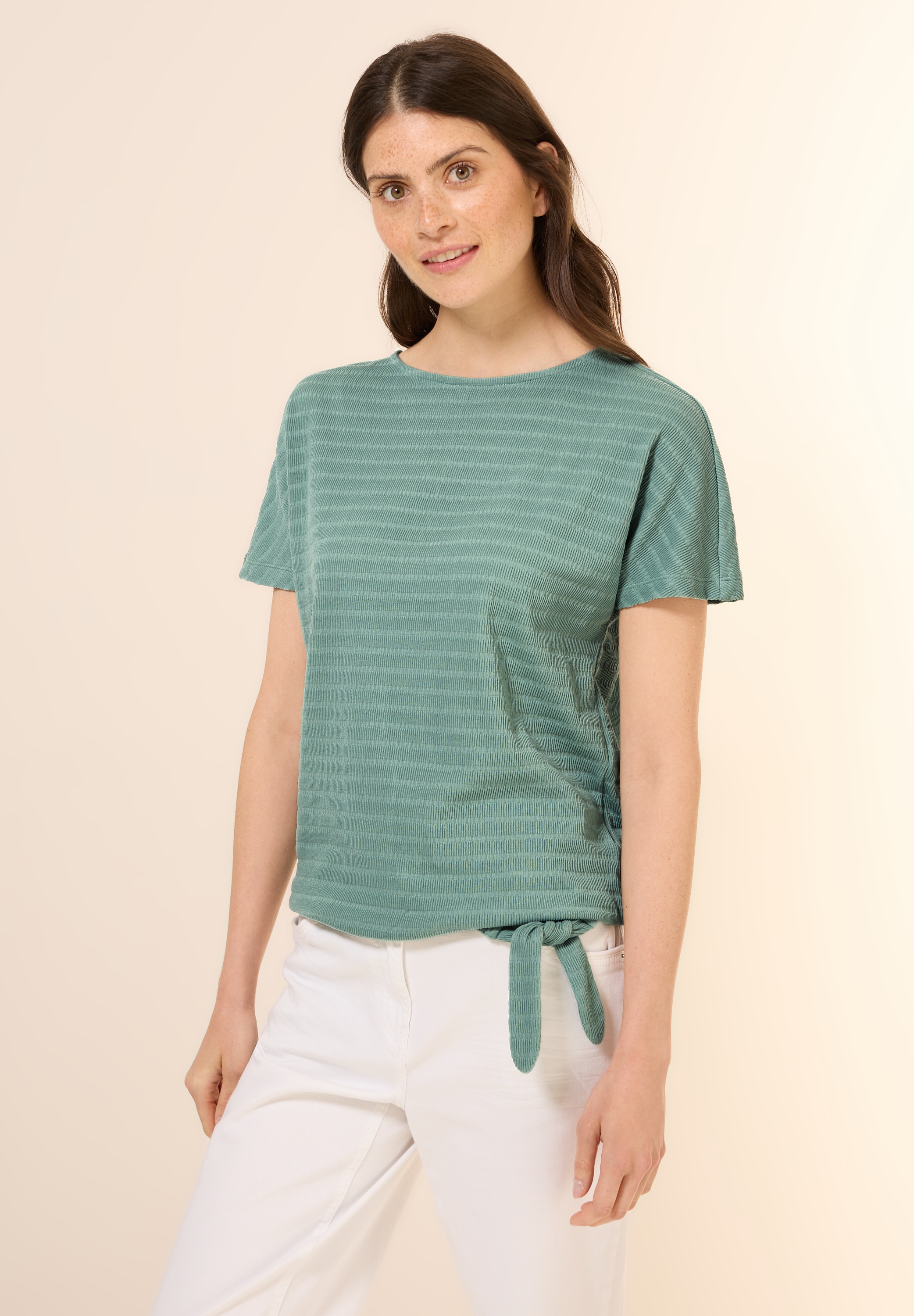 Cecil T-Shirt, mit Knoten am Saum günstig online kaufen