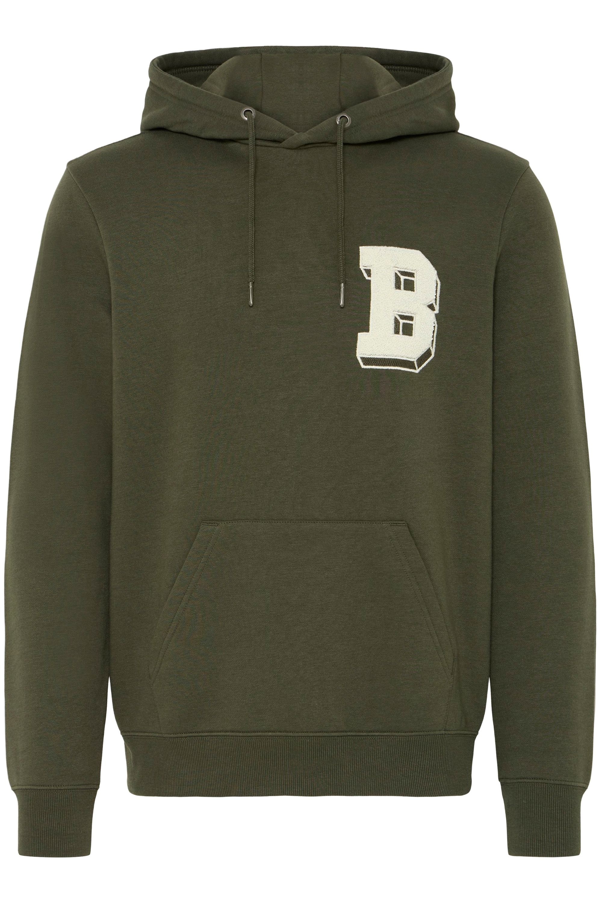 Kapuzenpullover BLEND "BHBader", Herren, Gr. M, forest night, Sweatware, 60% Baumwolle, 40% Polyester, unifarben, normal normal, ohne Ausschnitt, Pullover Kapuzenpullover, Stilvoller Hoodie mit Kapuze