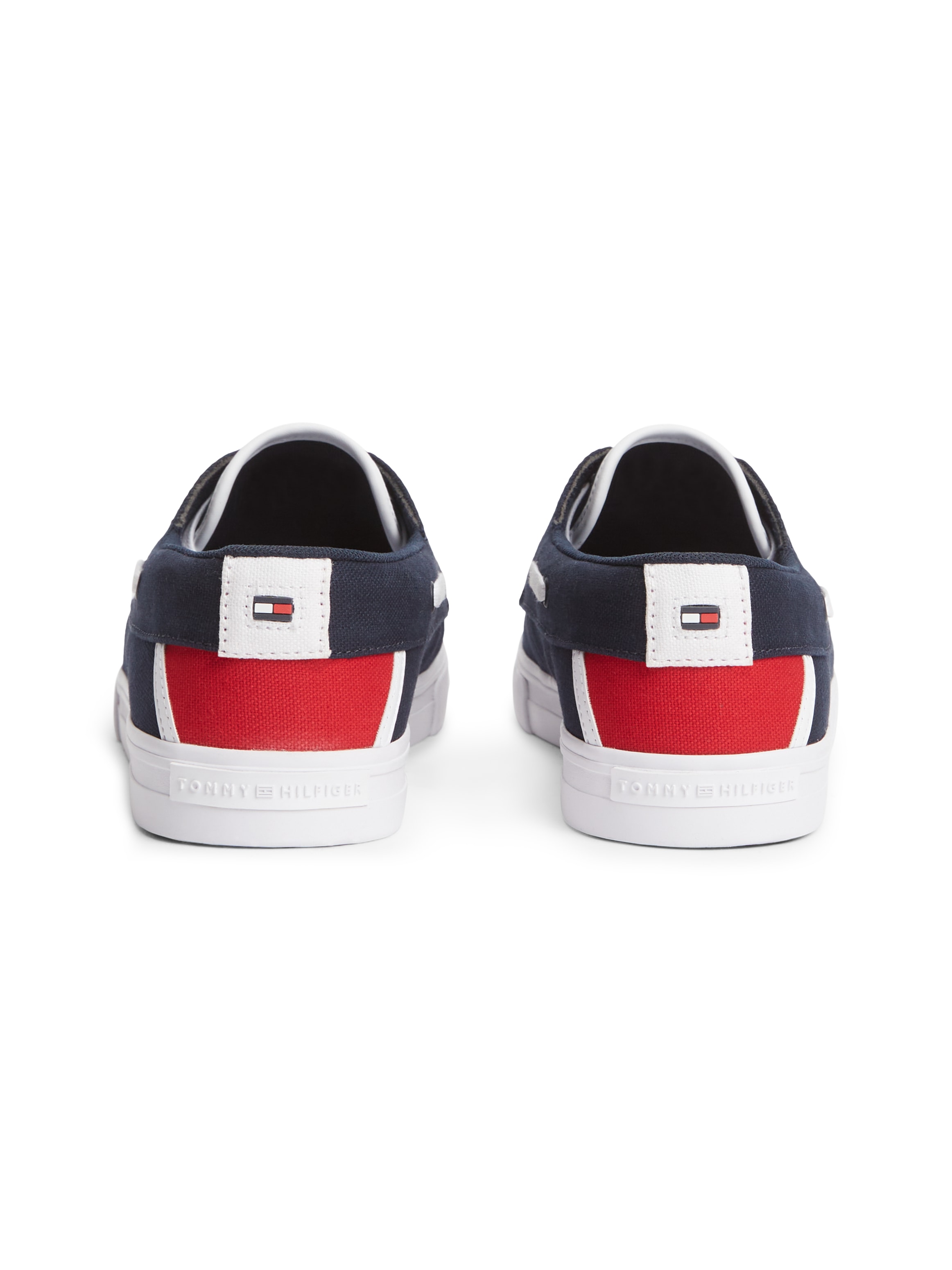 Tommy Hilfiger Bootsschuh »TH BOAT VULC SNEAKER CANVAS«  Schnürschuh, Halbschuh mit Kontrastbesätzen und Durchzügen