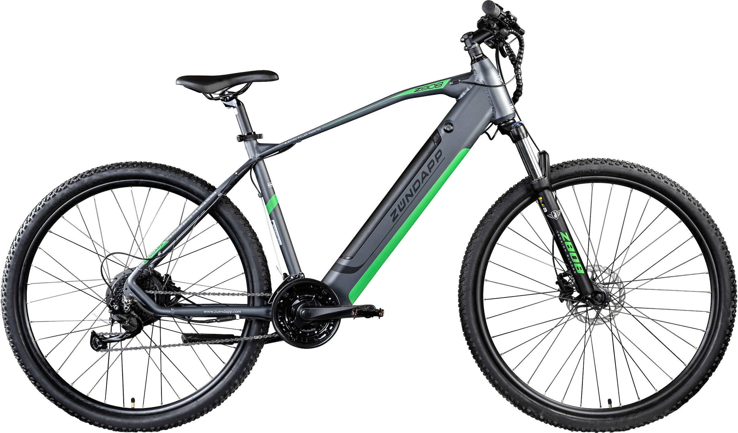 Zündapp E-Bike "Z808", 24 Gang, Heckmotor 250 W, Pedelec, Elektrofahrrad für Damen u. Herren, MTB