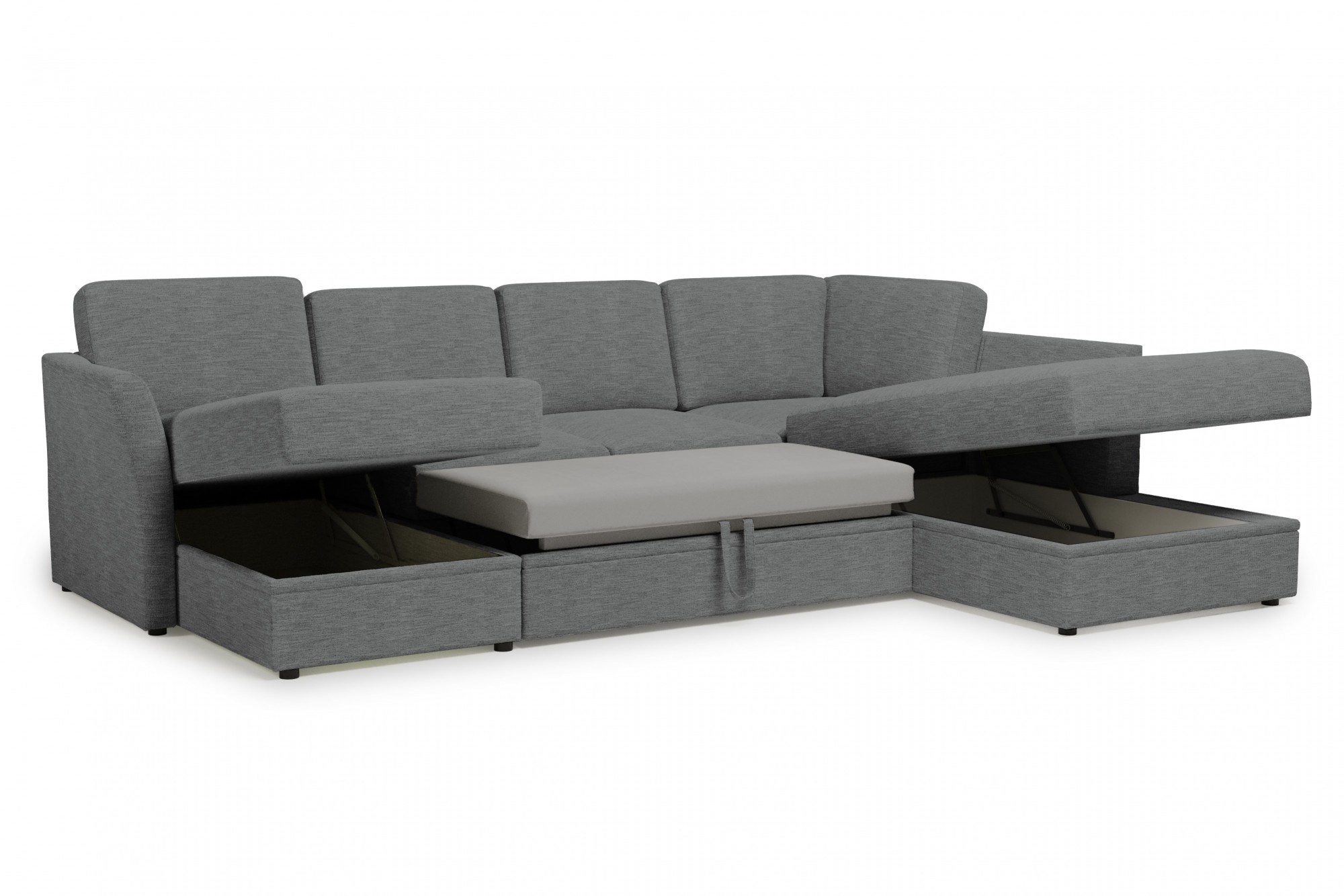 Home affaire Wohnlandschaft »Lavars Schlafsofa«, mit Bettfunktion und Stauraum, in zwei verschiedenen Bezugsqualitäten