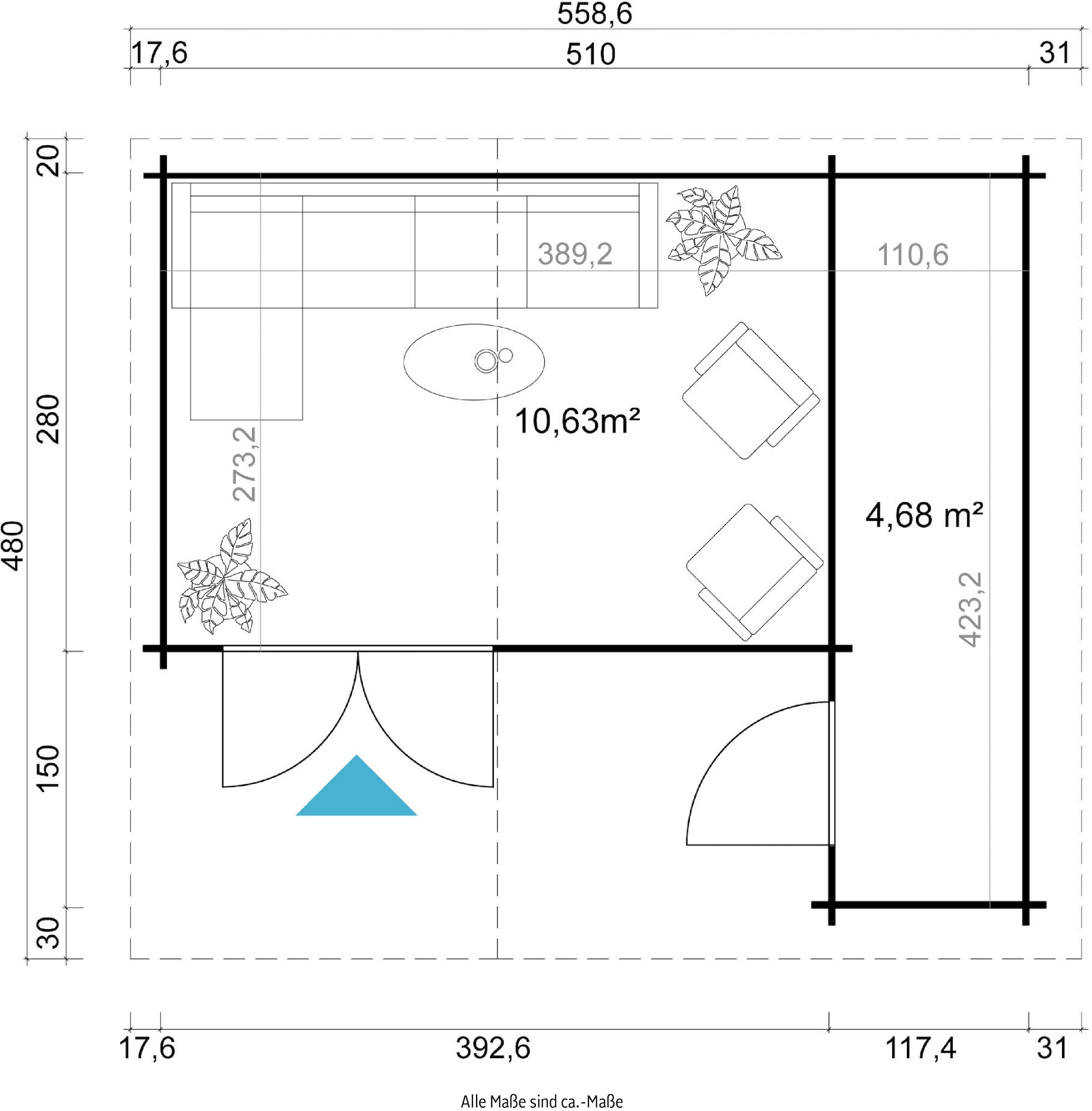 LASITA MAJA Gartenhaus »LITTLE ROCK«, (Set, inkl. Fussbodenbretter zum verlegen)