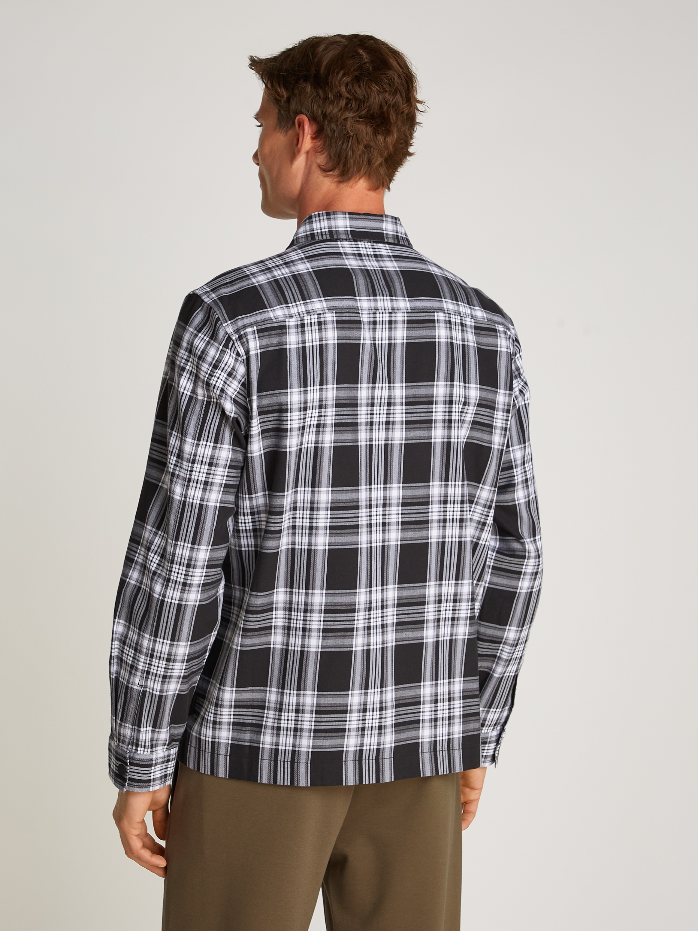 Calvin Klein Karohemd »TWILL CHECK SNAPS OVERSHIRT«, mit Logoprint