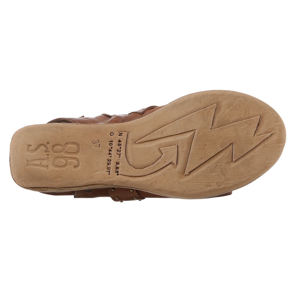 A.S.98 Sandalette »CALVADOS«, Sommerschuh, Sandale, Plateauabsatz mit glänzenden Nieten