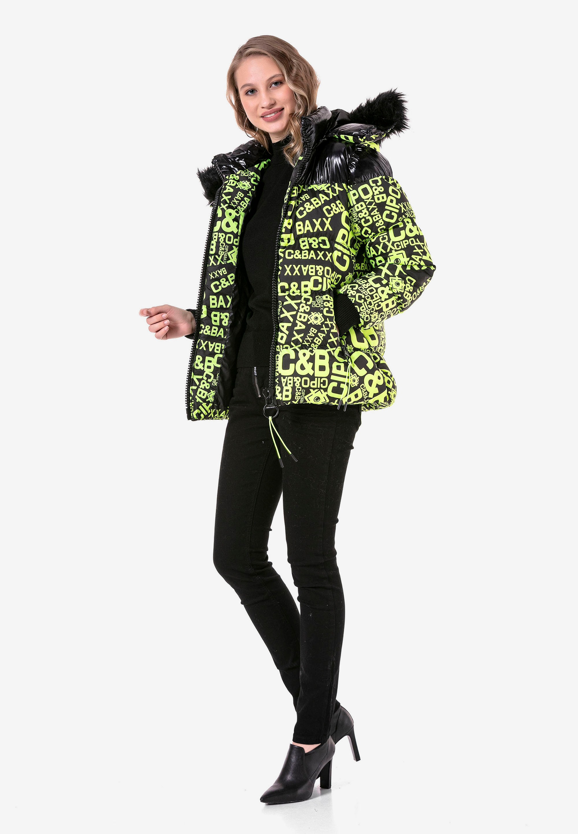 Cipo & Baxx Steppjacke, mit modischem Allover-Print