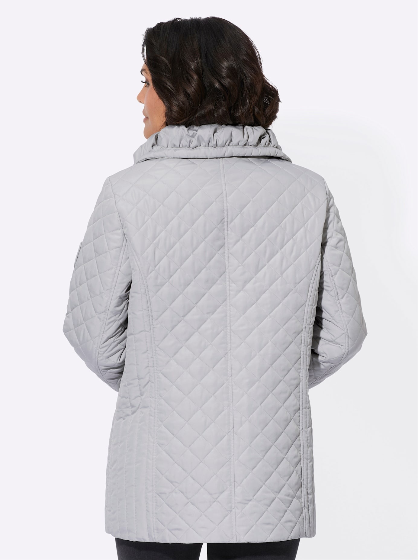 Steppjacke CASUAL LOOKS, Damen, Gr. 52, grau (hellgrau), 100% Polyester, Wattierung:100% Polyester, unifarben, Jacken Steppjacke 2