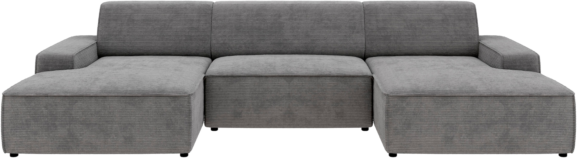 TRENDMANUFAKTUR Wohnlandschaft »Graz, wahlweise mit Sitzvorschub und Bettkasten, U-Form, Breite 329 cm«, in Cord-, haustierfreundlichem LEO Struktur- oder LUMOS-3D-Bezug