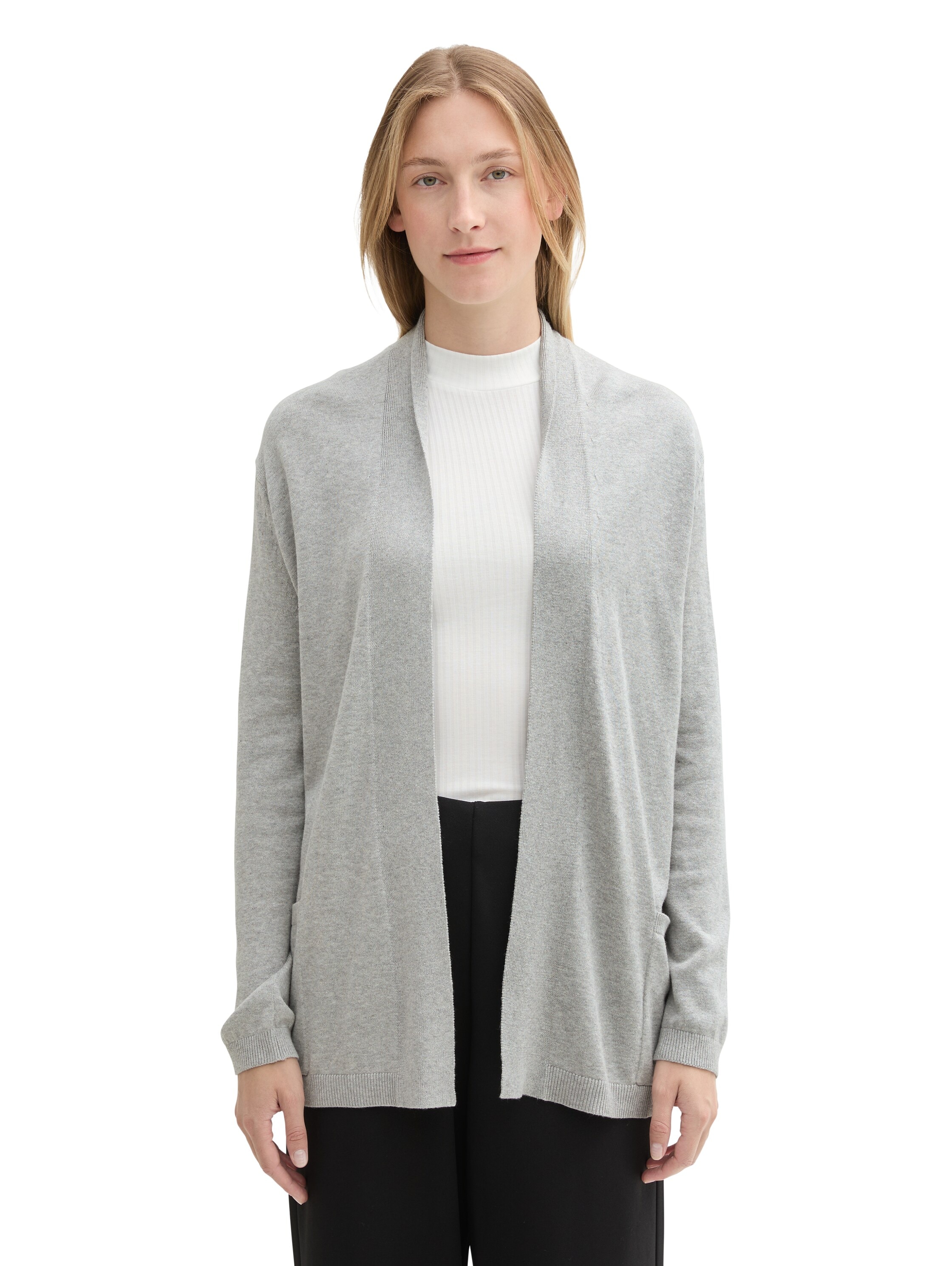 TOM TAILOR Cardigan, offen und mit Seitentaschen