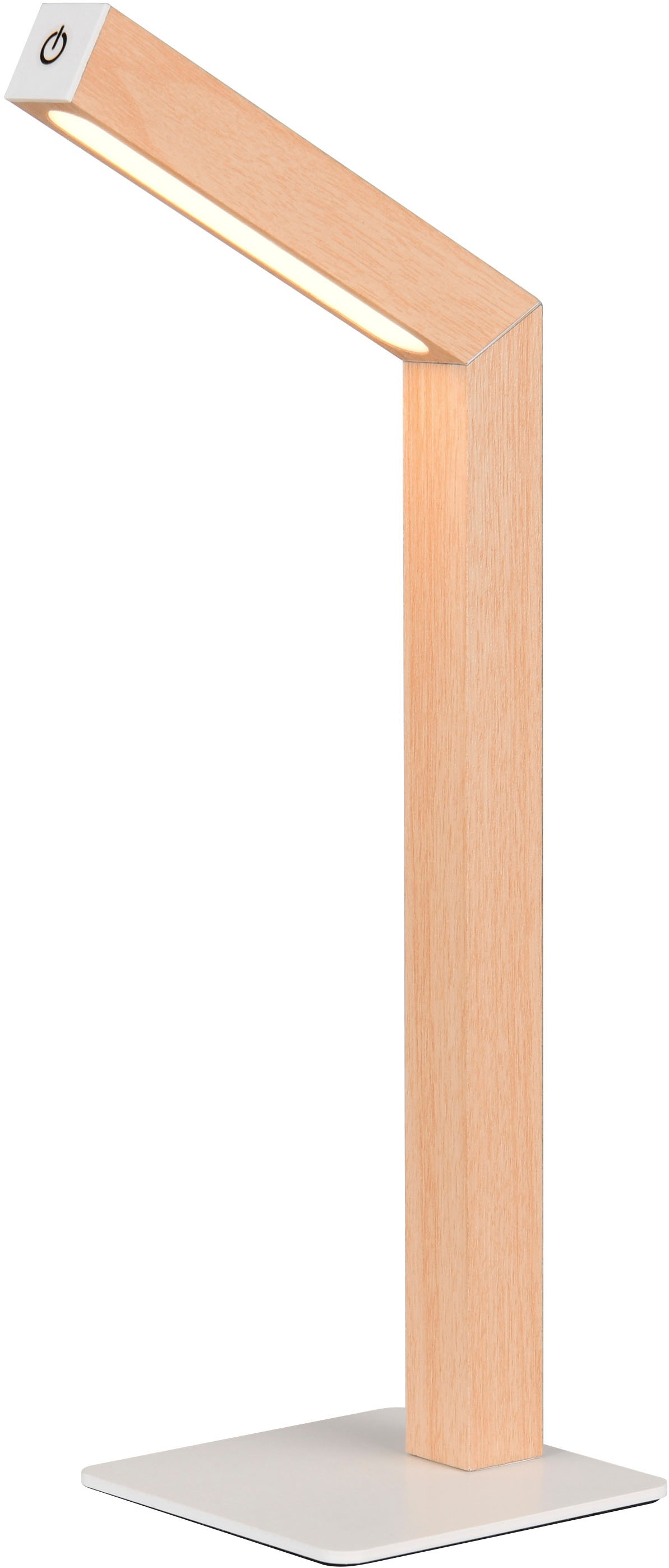 REALITY Leuchten LED Tischleuchte »SKIP, magnetische Touch-Tischlampe aus Holz, Leuchtenkopf abnehmbar«, 1 flammig, Leuchtmittel LED-Board | LED fest integriert, On/Off Touch und Dimmschalter, USB-Ladeanschluss, Akku-Laufzeit 3h