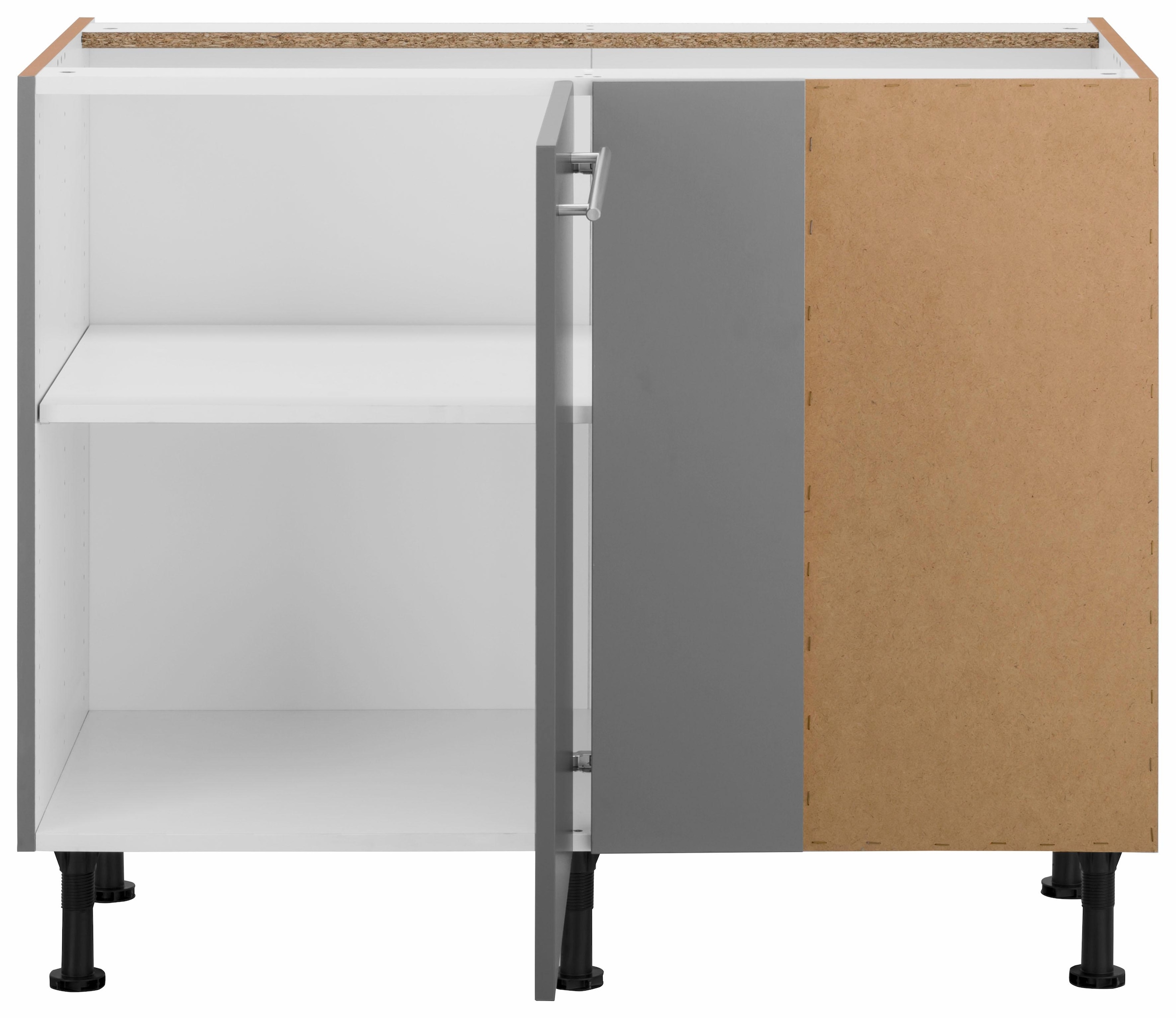 OPTIFIT Eckunterschrank »Bern«, 100 cm breit, mit 1 Tür mit  höhenverstellbaren Füßen, mit Metallgriff | BAUR