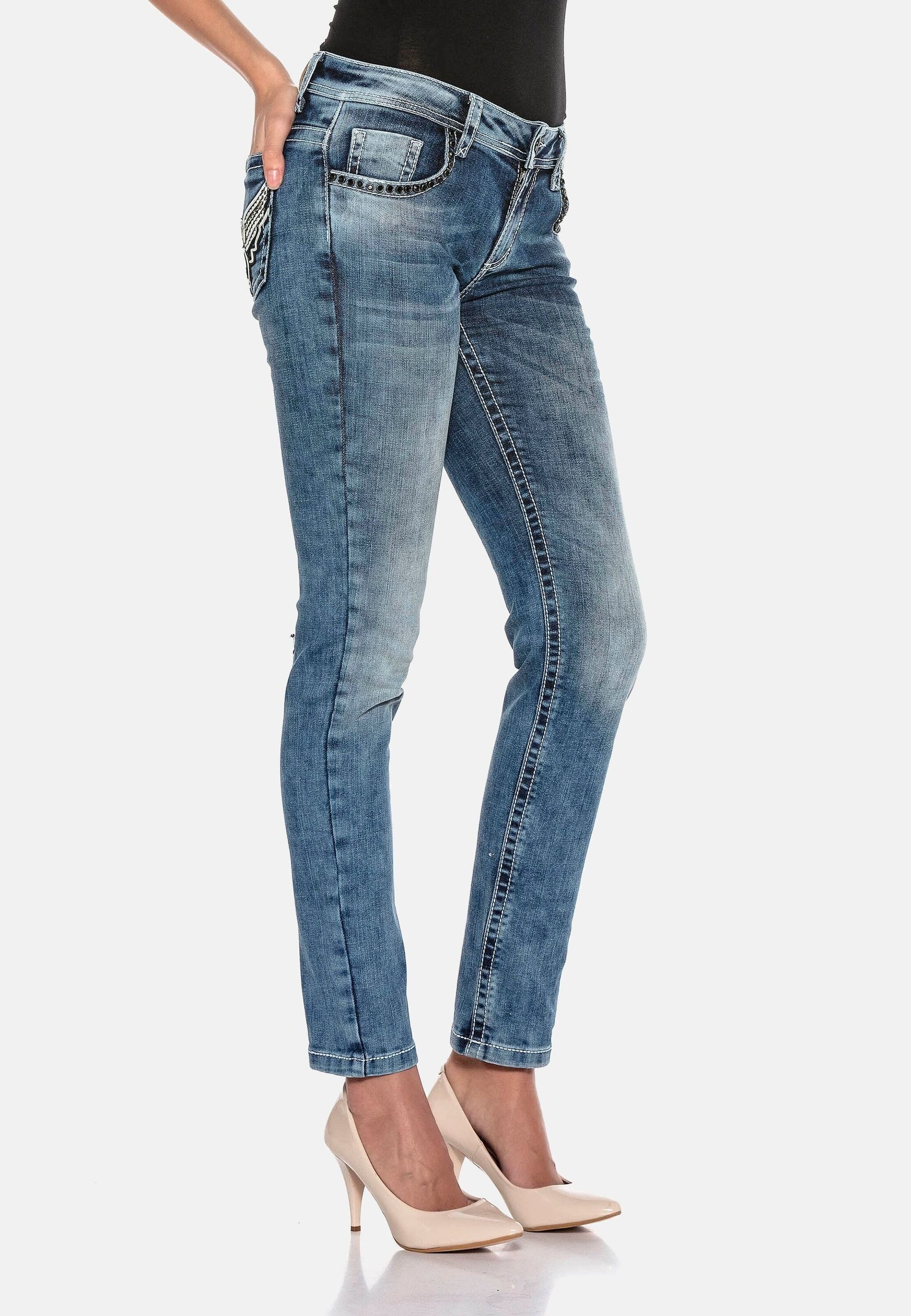 Cipo & Baxx Slim-fit-Jeans »Jeans«, mit Flügel Design, WD401