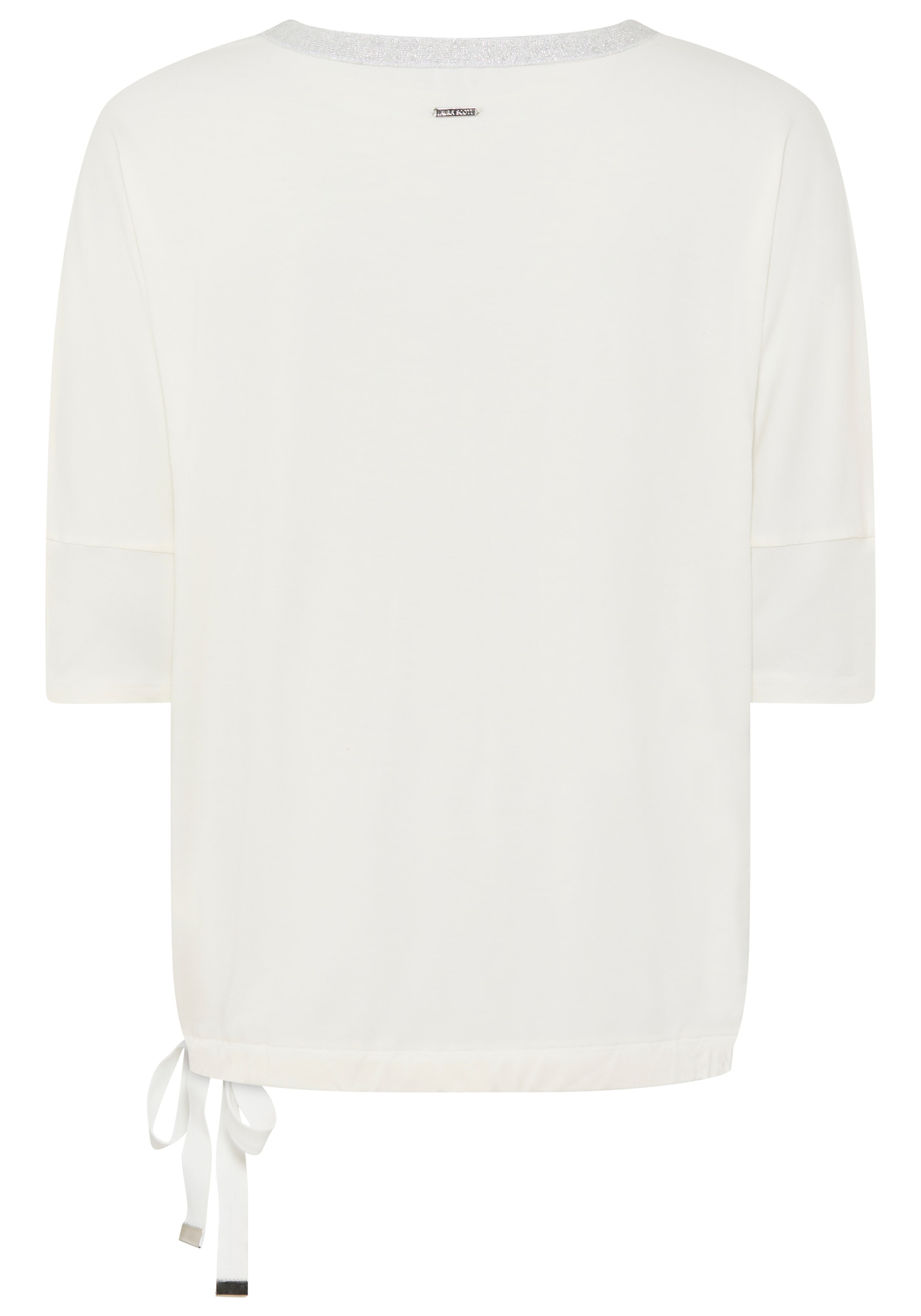 Laura Scott Shirtbluse mit U-Boot-Ausschnitt, Halbarm und Glitzerdruck