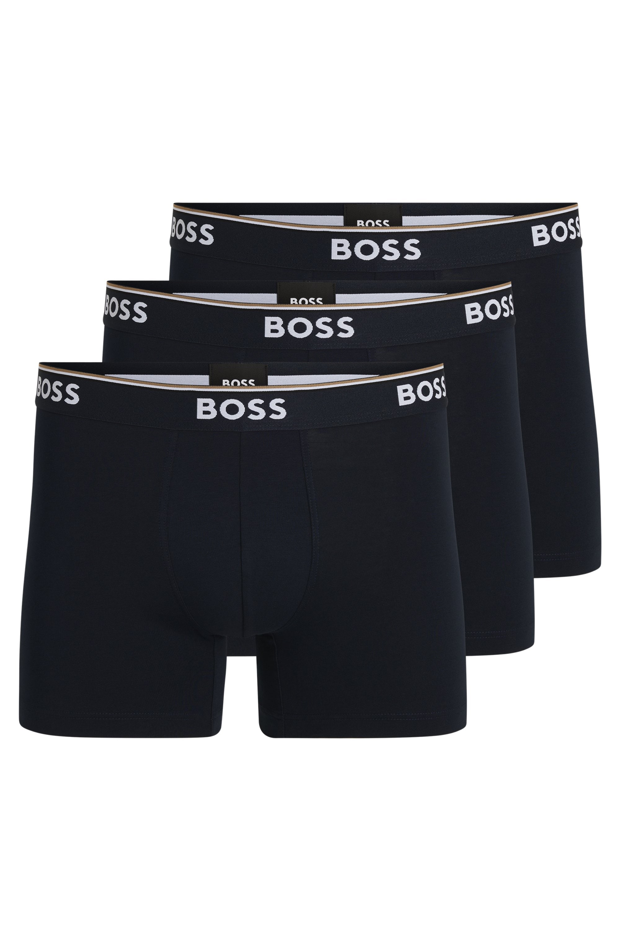 BOSS Langer Boxer »Brief 3 PACK«, mit farblich passendem Webbund