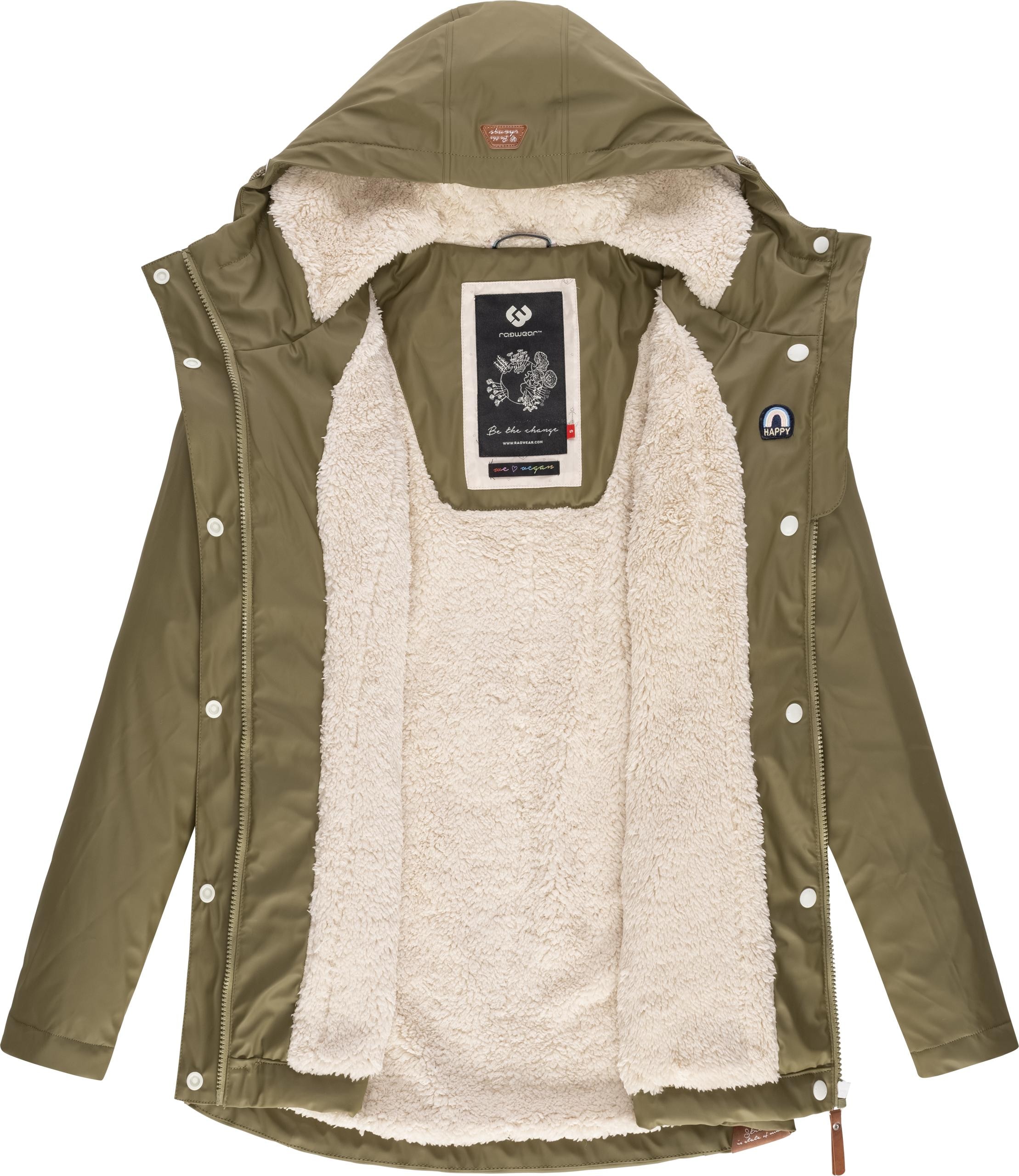 Ragwear Regenjacke »Marge II Intl.«, mit Kapuze, Warm gefütterter Damen Winter Regenmantel