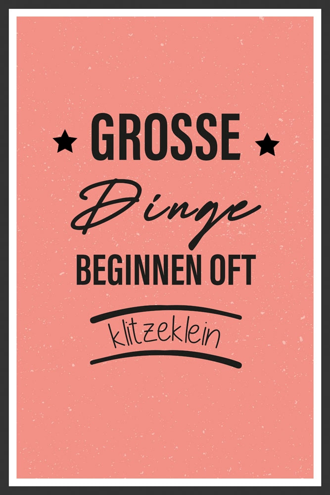 queence Metallbild "Große Dinge", Sprüche-Schriftzug-Sprüche-Sprüche & Text günstig online kaufen