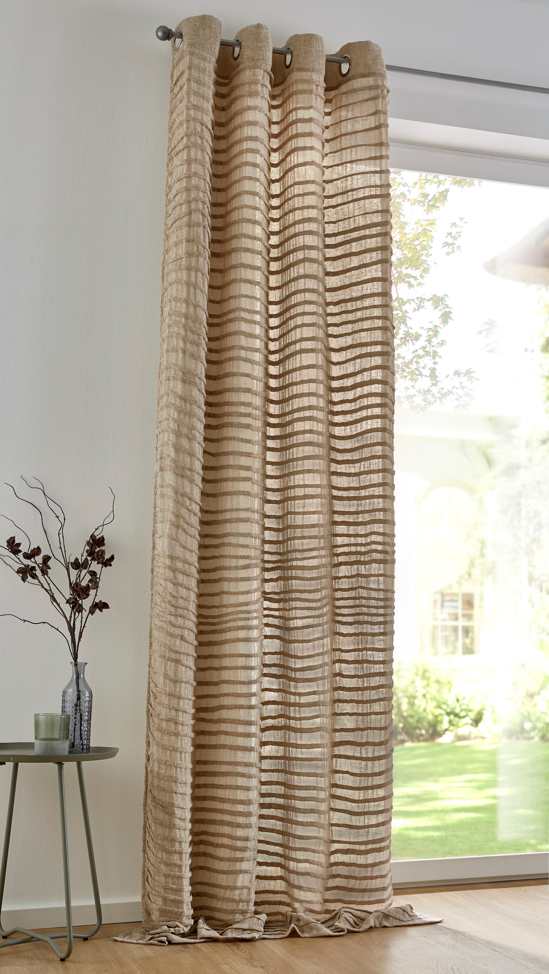 Kutti Vorhang "Crinkle allover" Ösen 1 Stk. tlg. weicher Musseiin, lichtdur günstig online kaufen