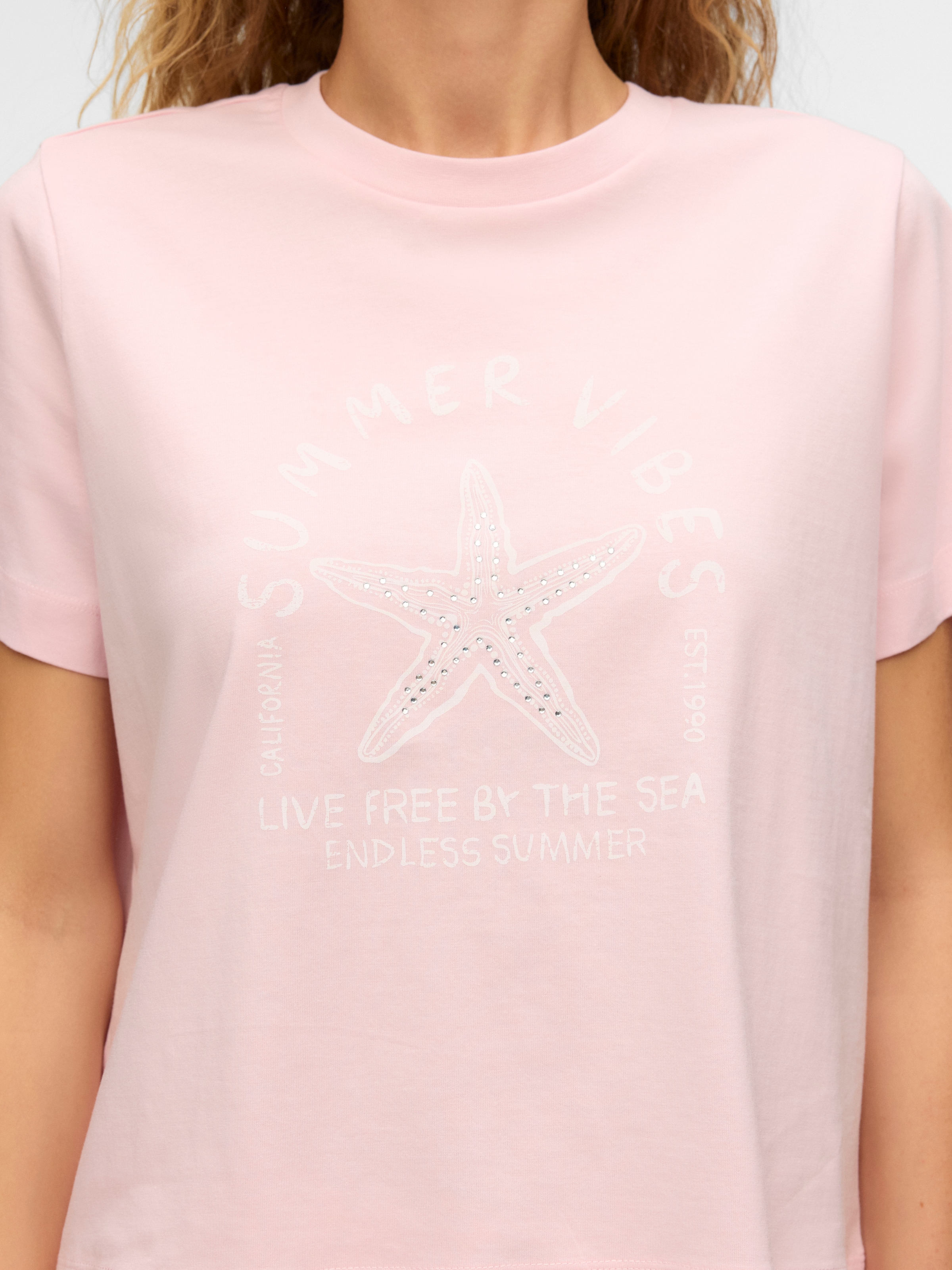Vero Moda Kurzarmshirt »VMPALMA METTE SS TOP BOX JRS« Baumwolle