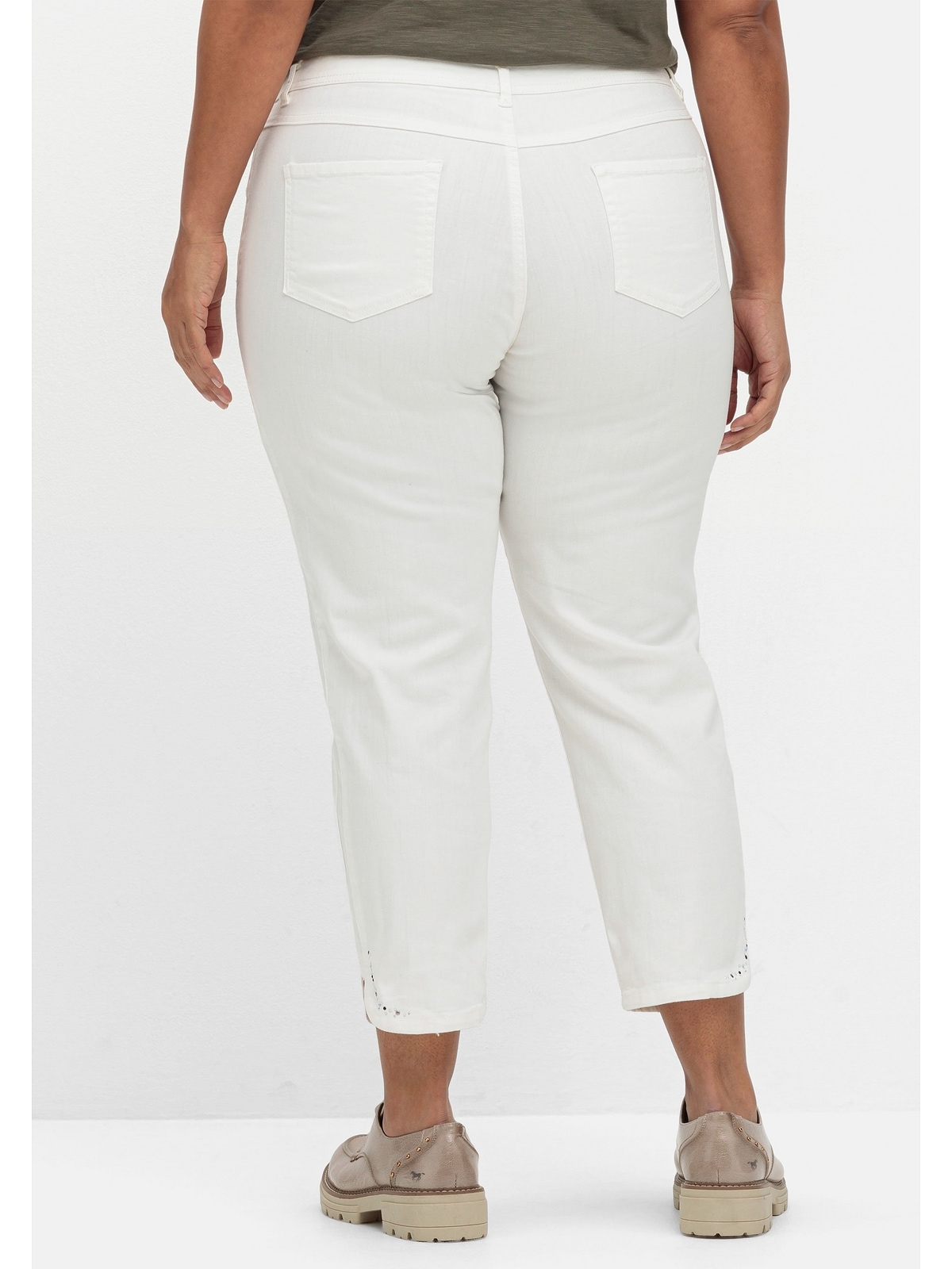 Sheego Stretch-Jeans »Große Größen«, mit Glitzersteinen am Saum