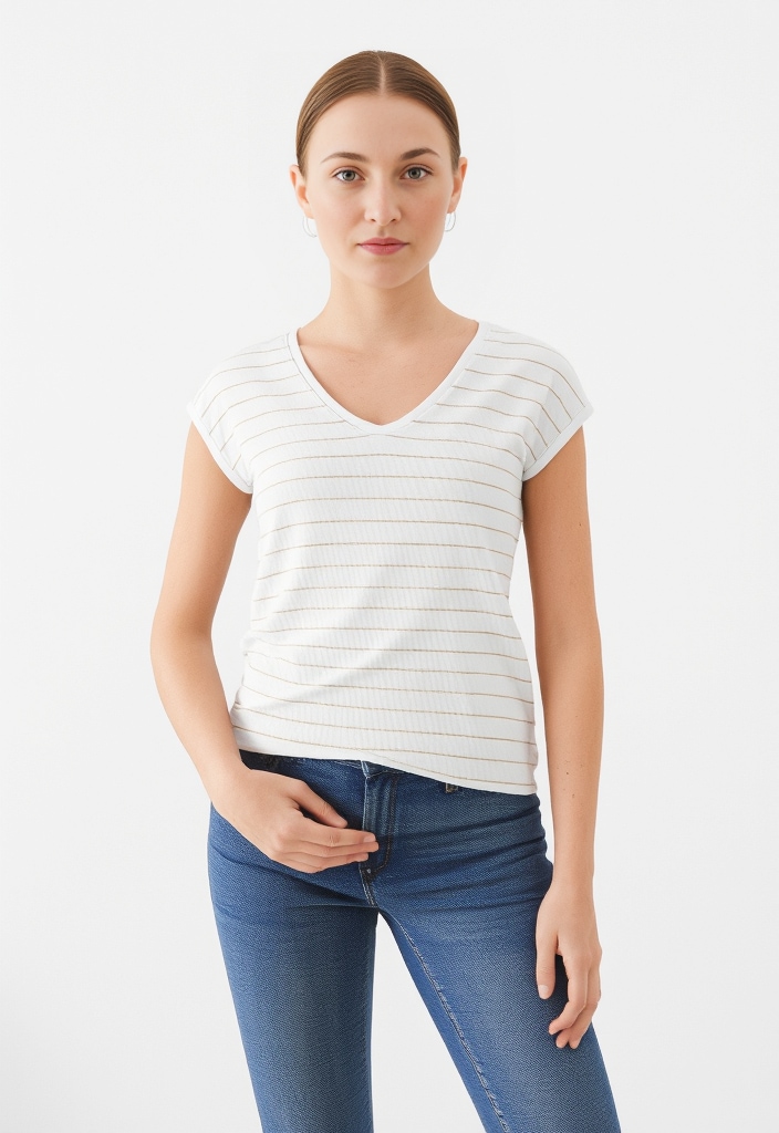 pieces T-Shirt "PC BILLO" mit Glitzerstreifen günstig online kaufen